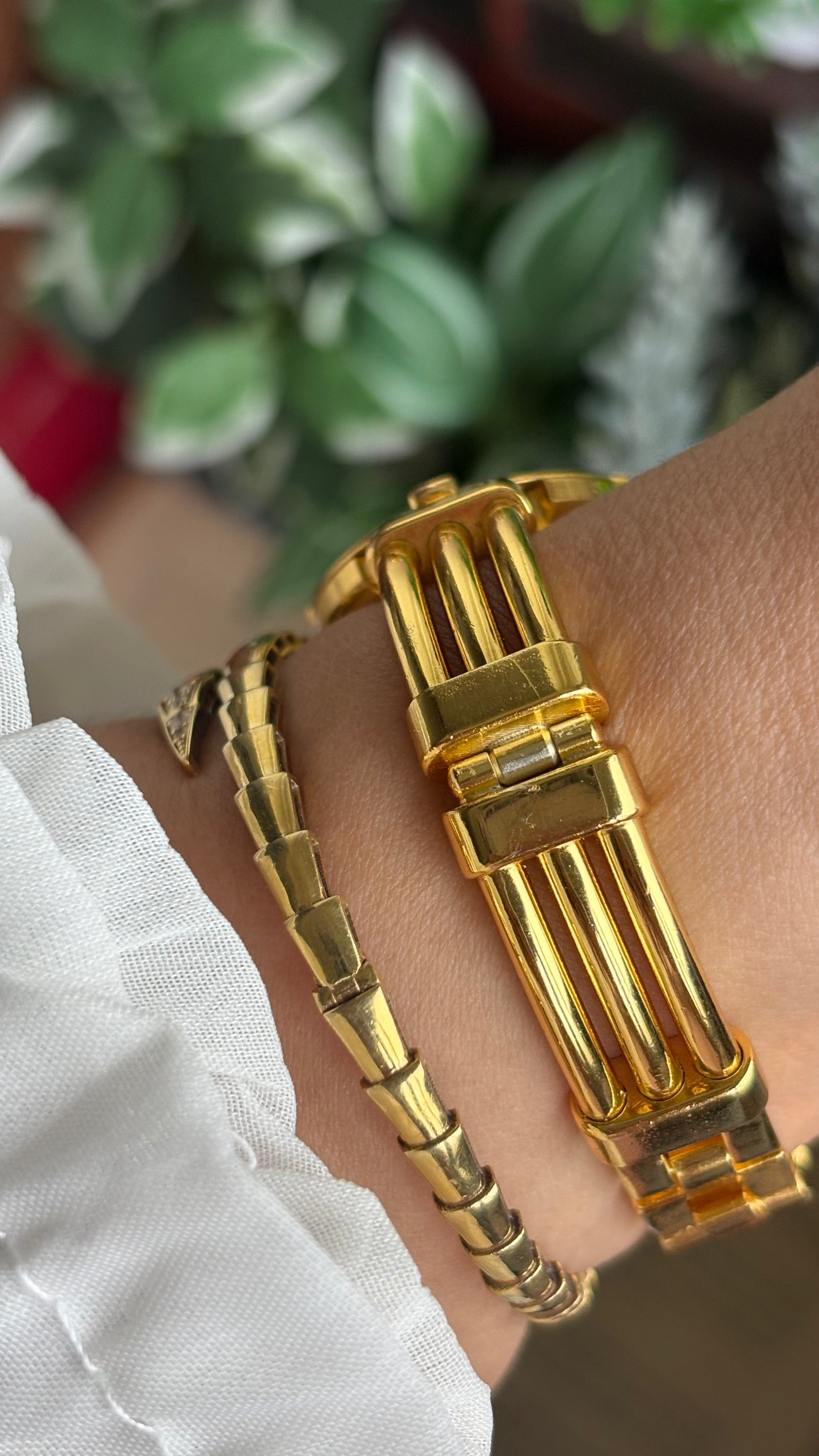 Vintage Anne Klein II Watch in Gold Tone Red Dial