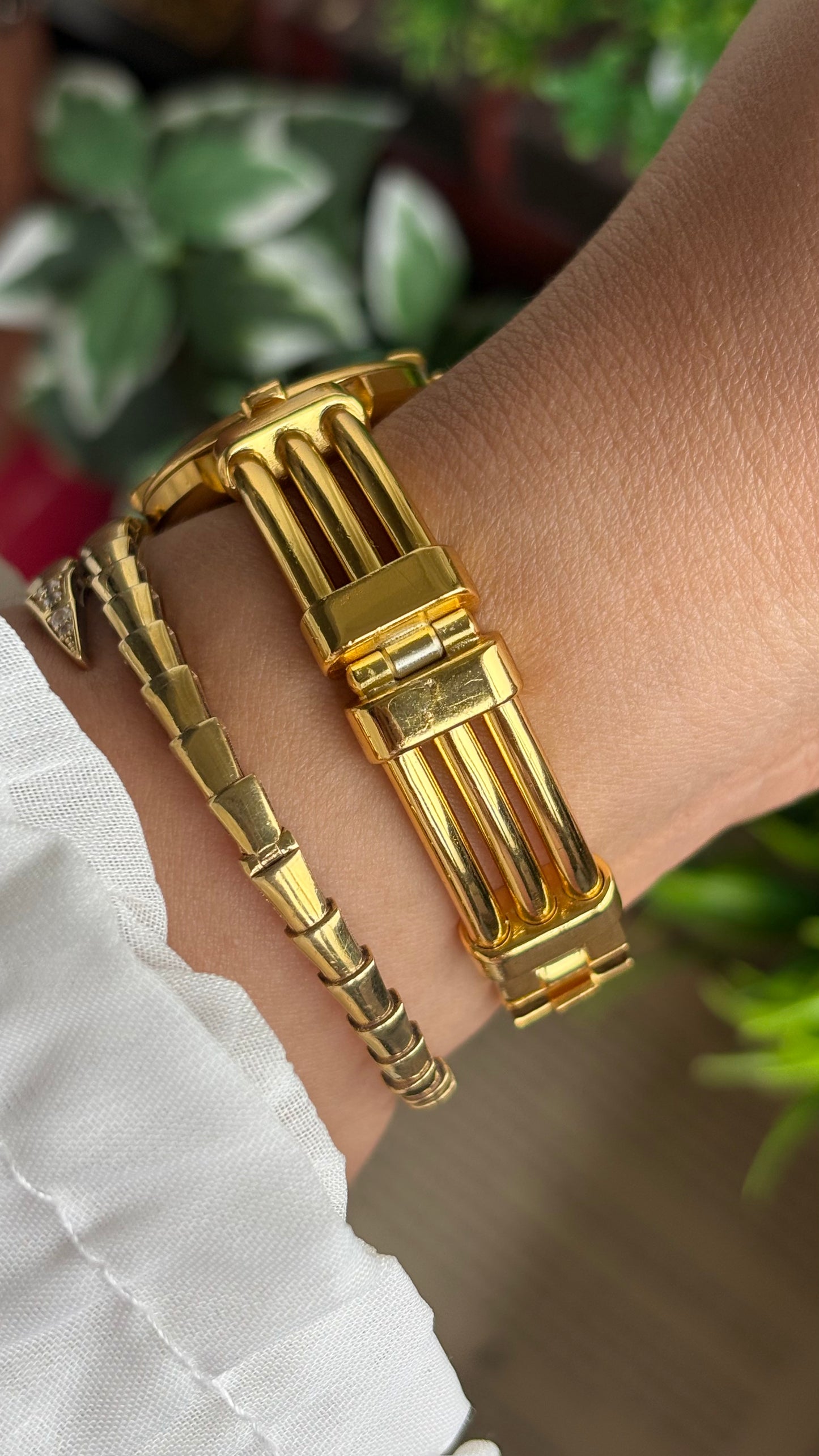 Vintage Anne Klein II Watch in Gold Tone Red Dial