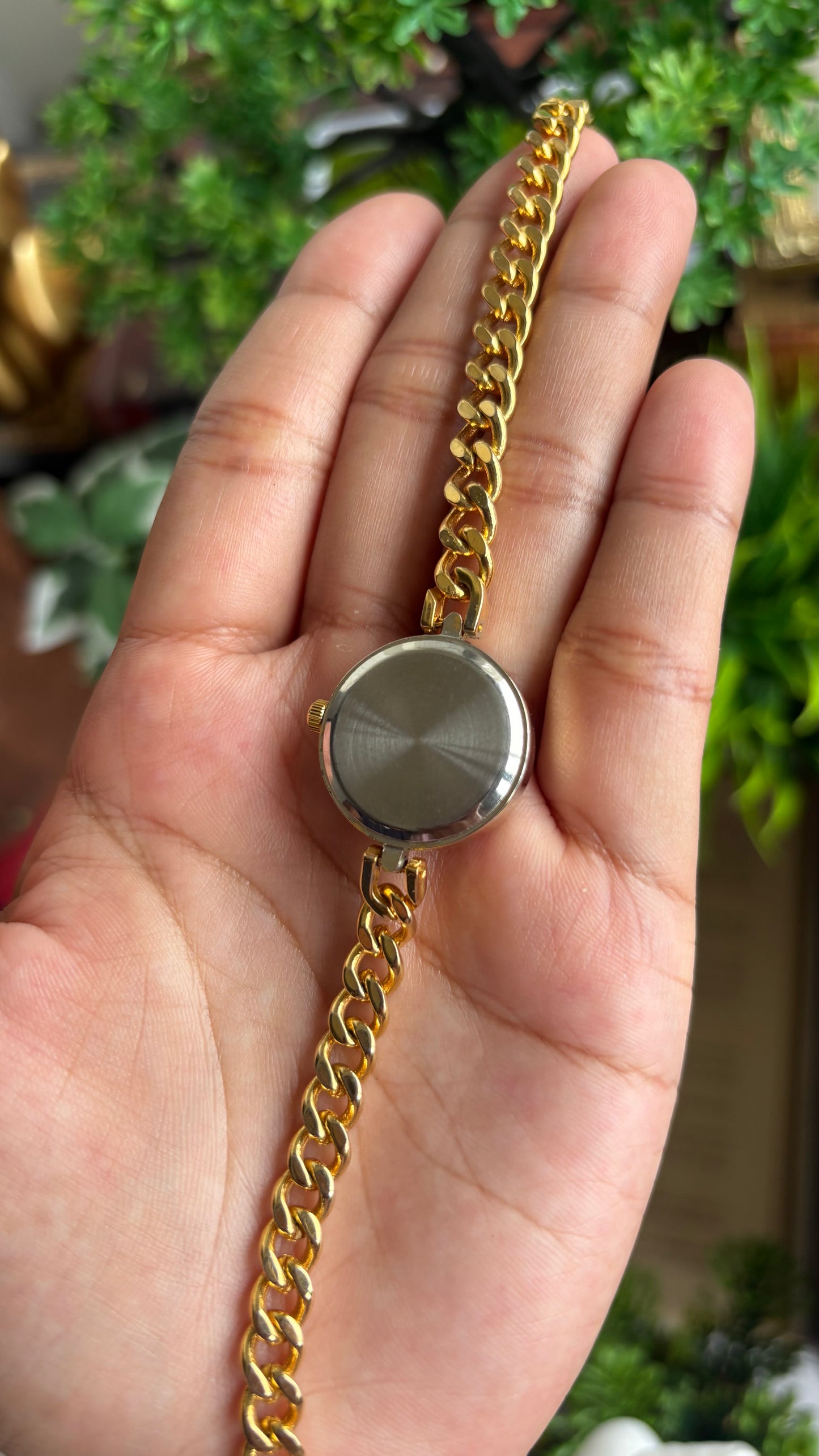 Vintage Belle Ville Chain Watch in Gold Tone Roman Dial