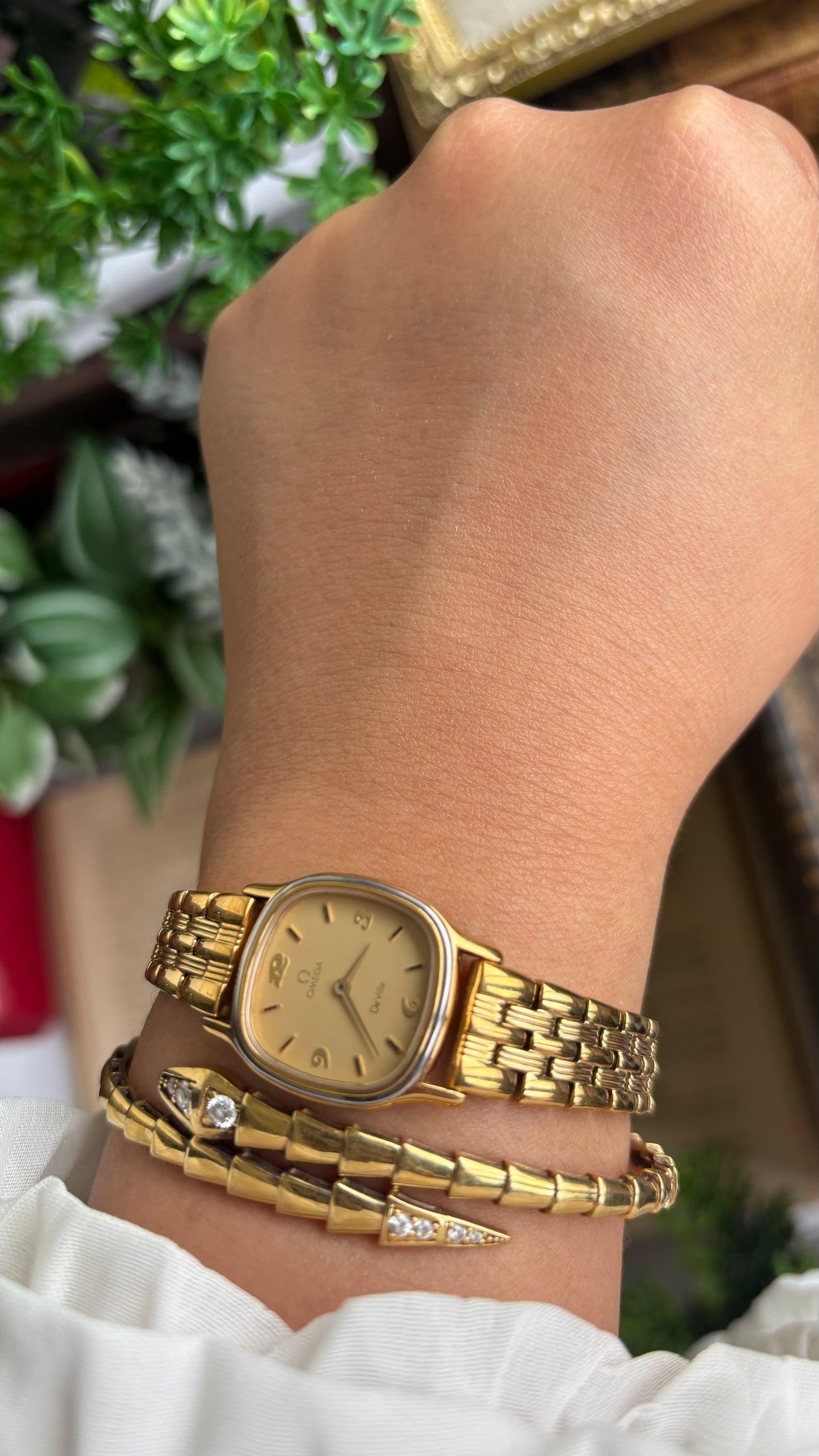 Vintage Omega De Ville Women’s Dress Watch in Gold Tone with Omega Box