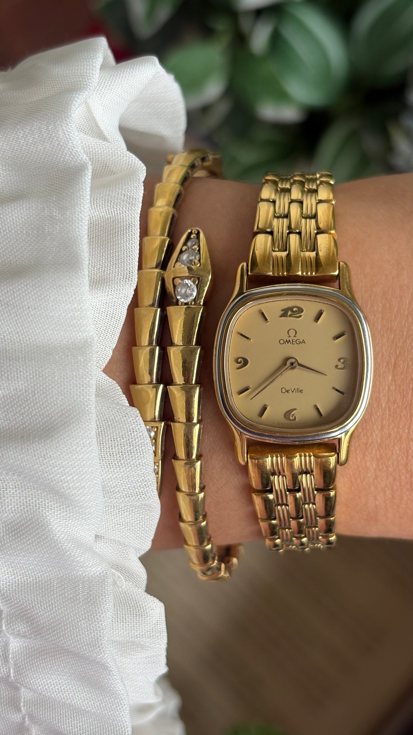 Vintage Omega De Ville Women’s Dress Watch in Gold Tone with Omega Box