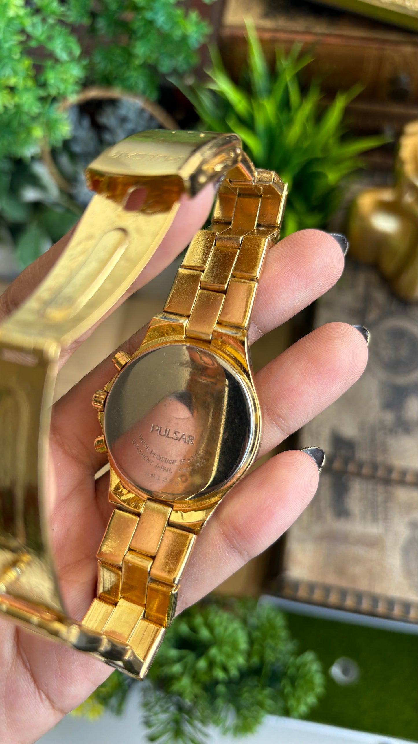 Vintage Pulsar Seiko Watch in Gold Tone Working Chrono