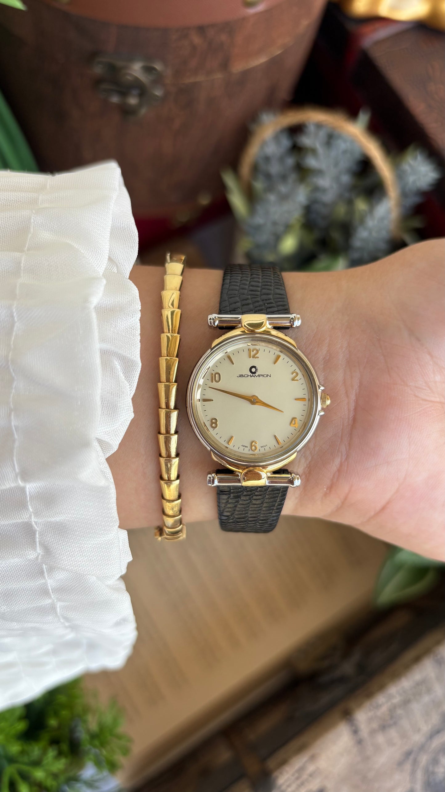 Vintage J.B. Champion Watch in Original Leather Strap (150$ on tag)