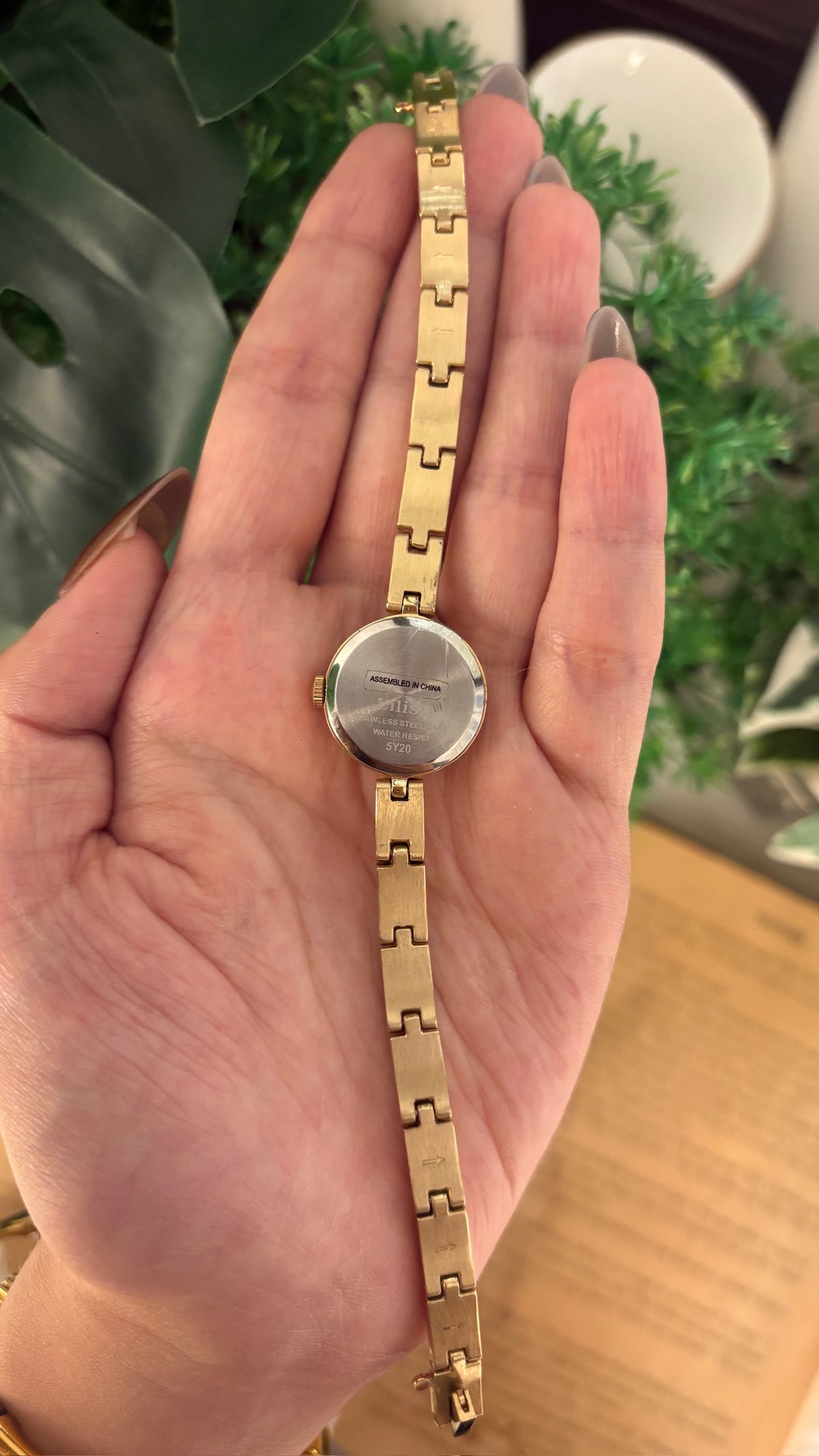 Rare Dainty Vintage Lilish Manual Wind Bracelet Watch in Gold Tone Quartz