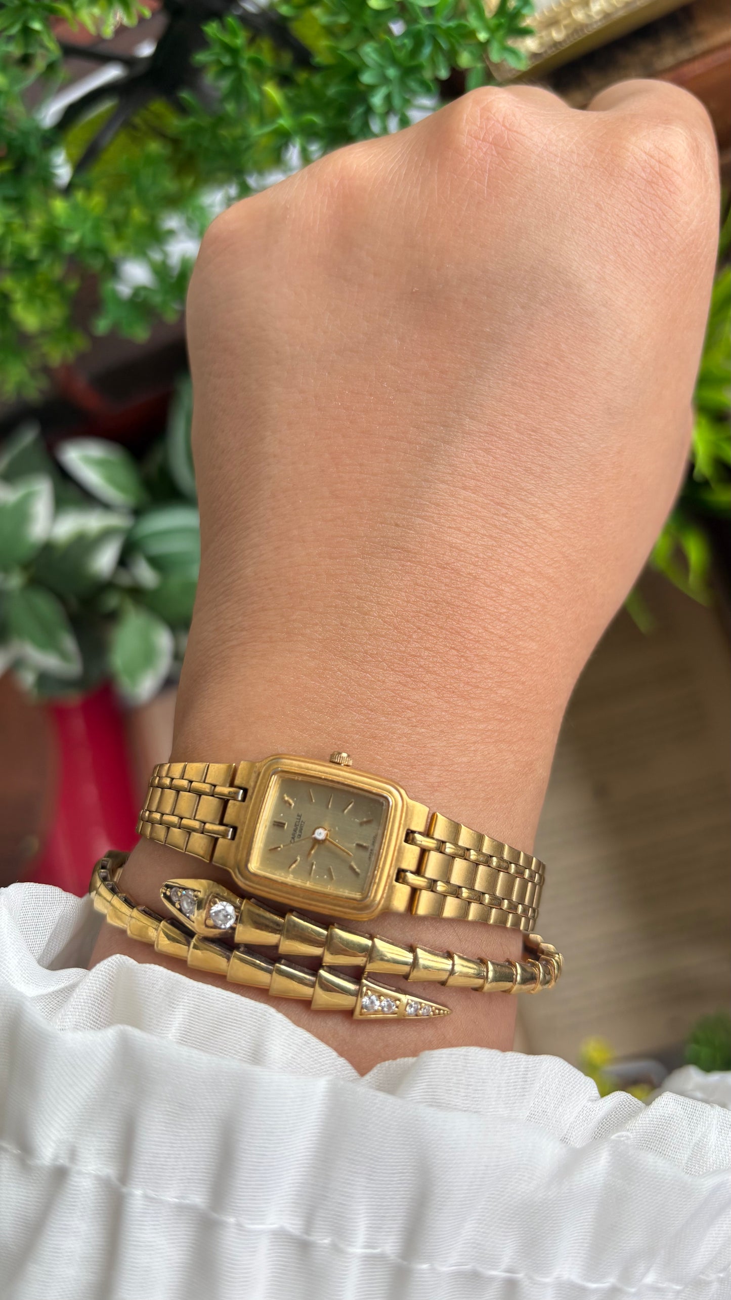 Vintage Caravelle by Bulova Mini Classic Dress Watch in Gold Tone