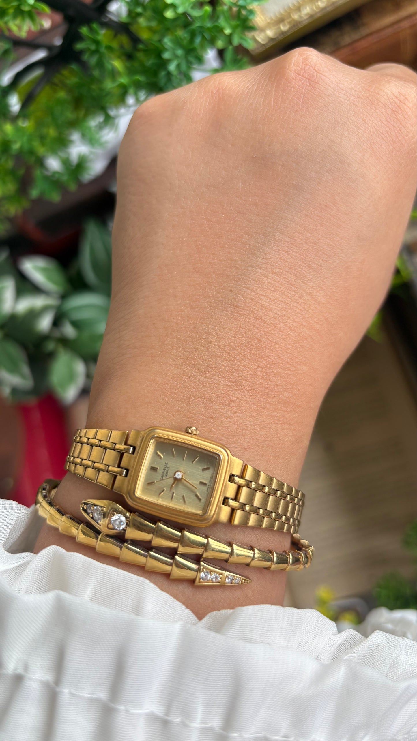 Vintage Caravelle by Bulova Mini Classic Dress Watch in Gold Tone
