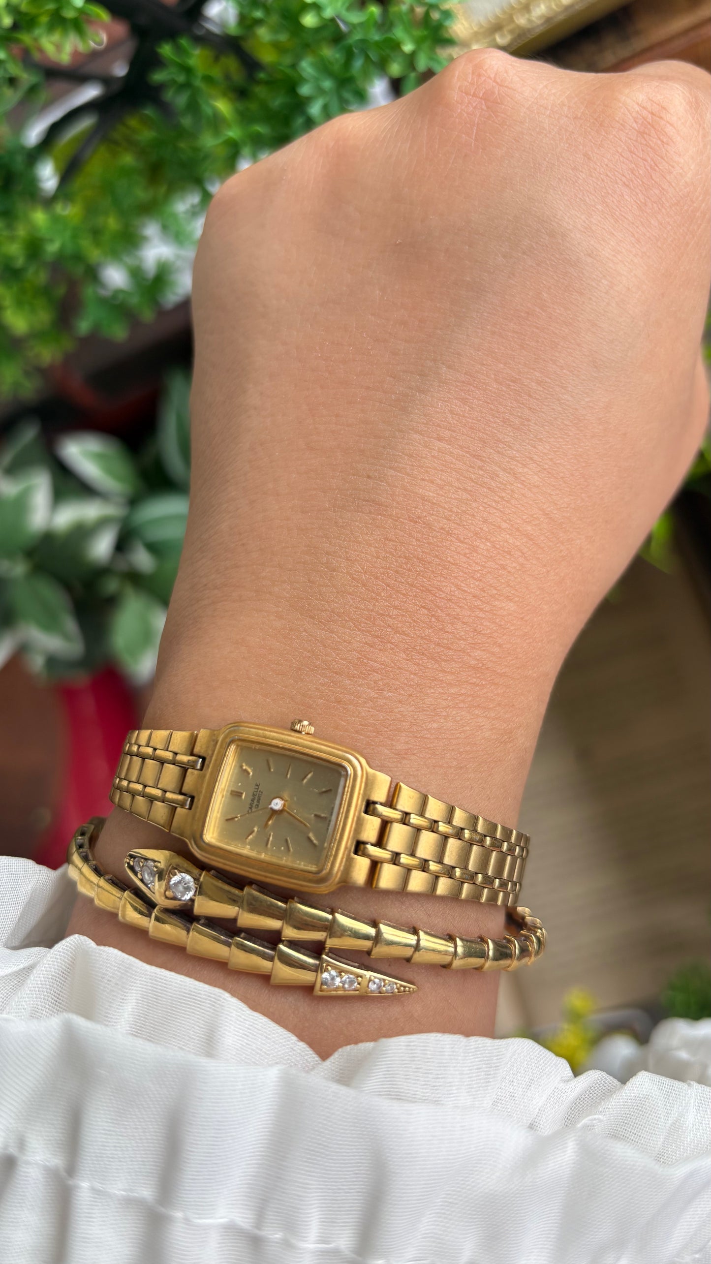 Vintage Caravelle by Bulova Mini Classic Dress Watch in Gold Tone