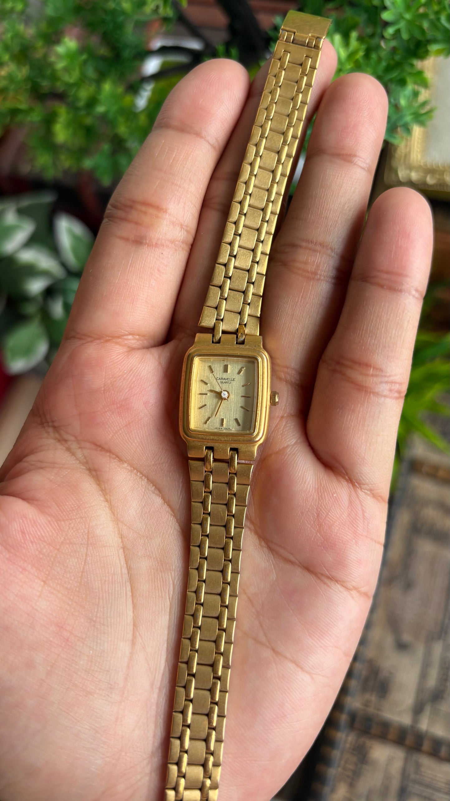 Vintage Caravelle by Bulova Mini Classic Dress Watch in Gold Tone