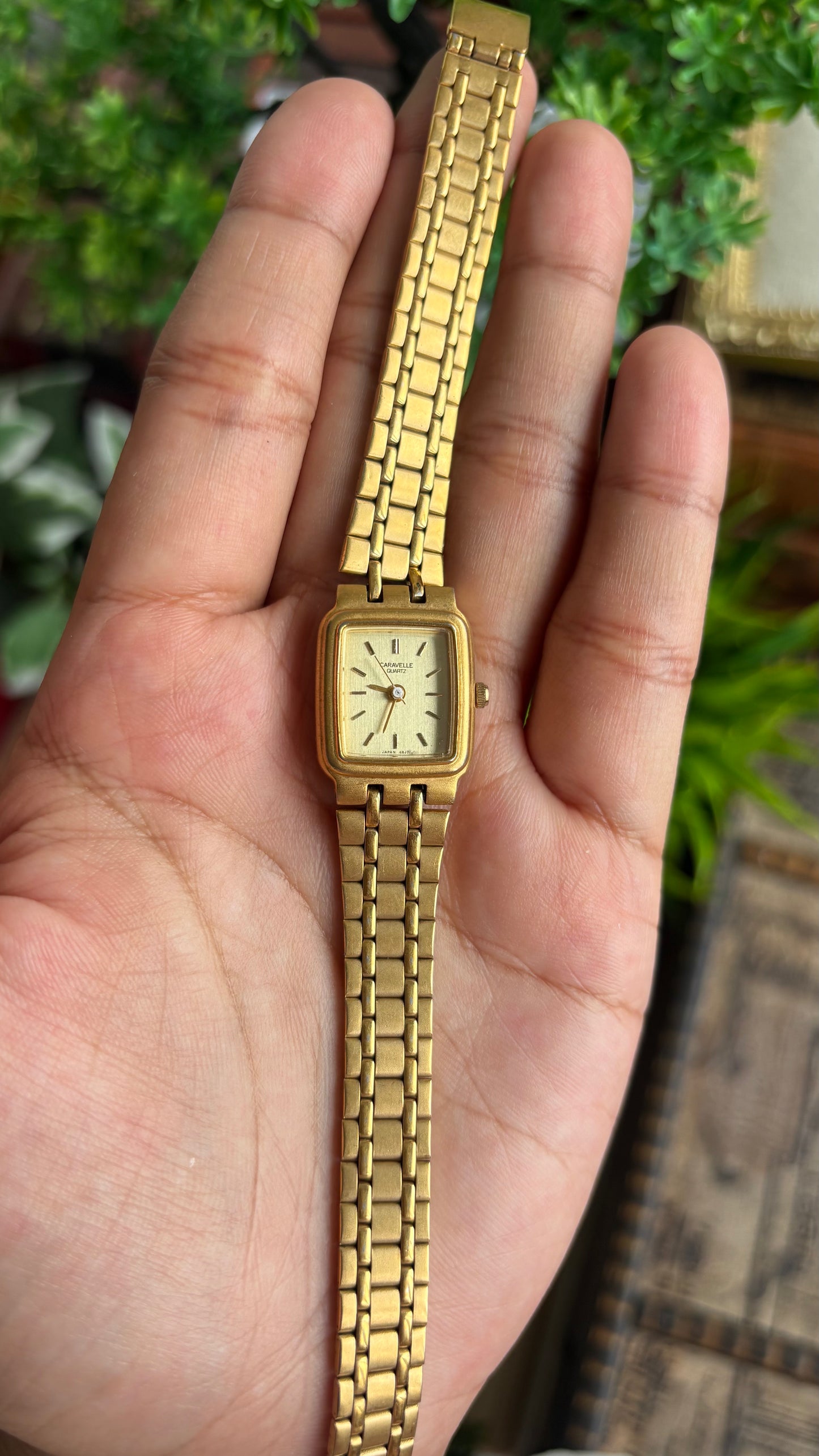 Vintage Caravelle by Bulova Mini Classic Dress Watch in Gold Tone