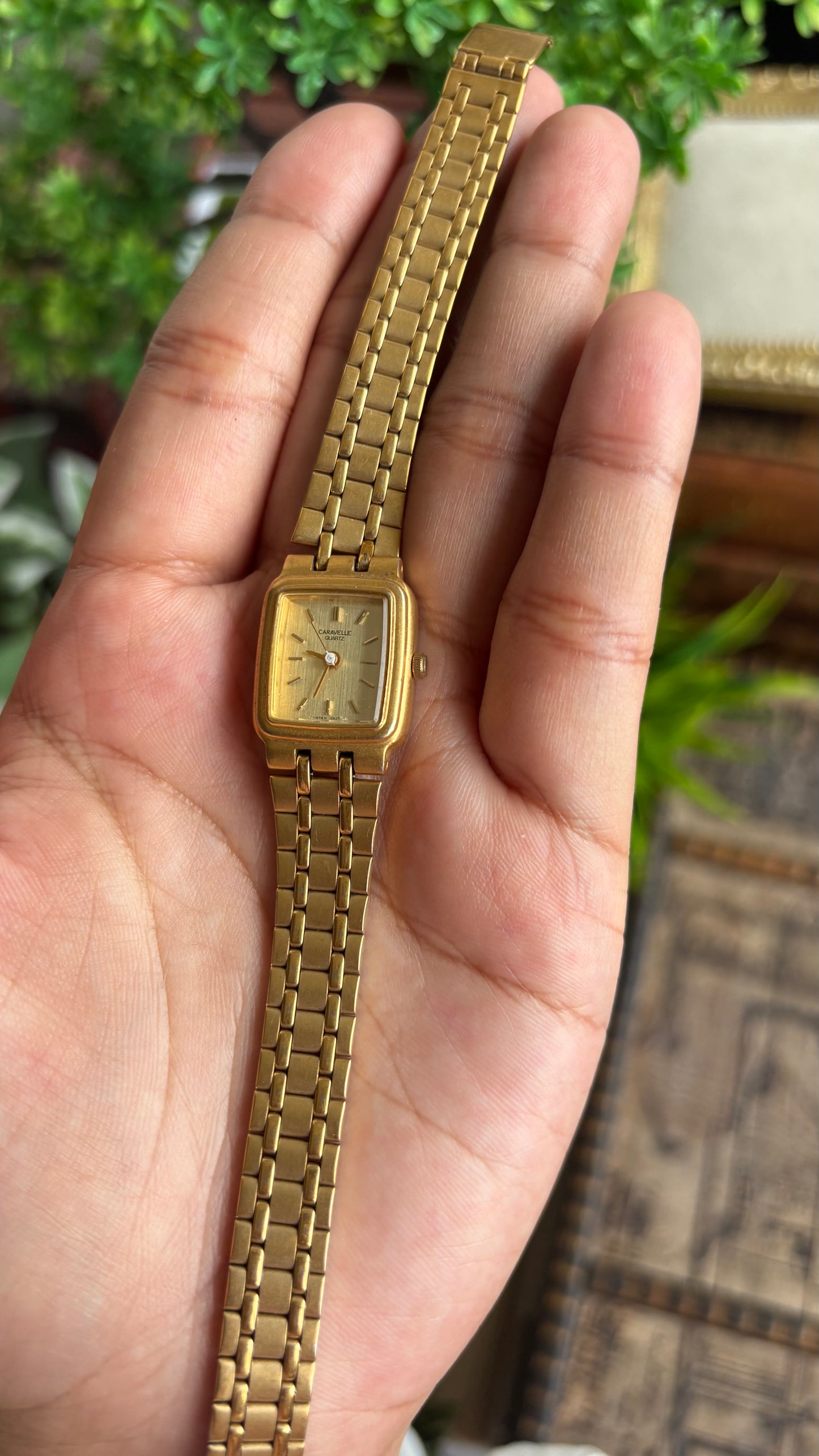 Vintage Caravelle by Bulova Mini Classic Dress Watch in Gold Tone