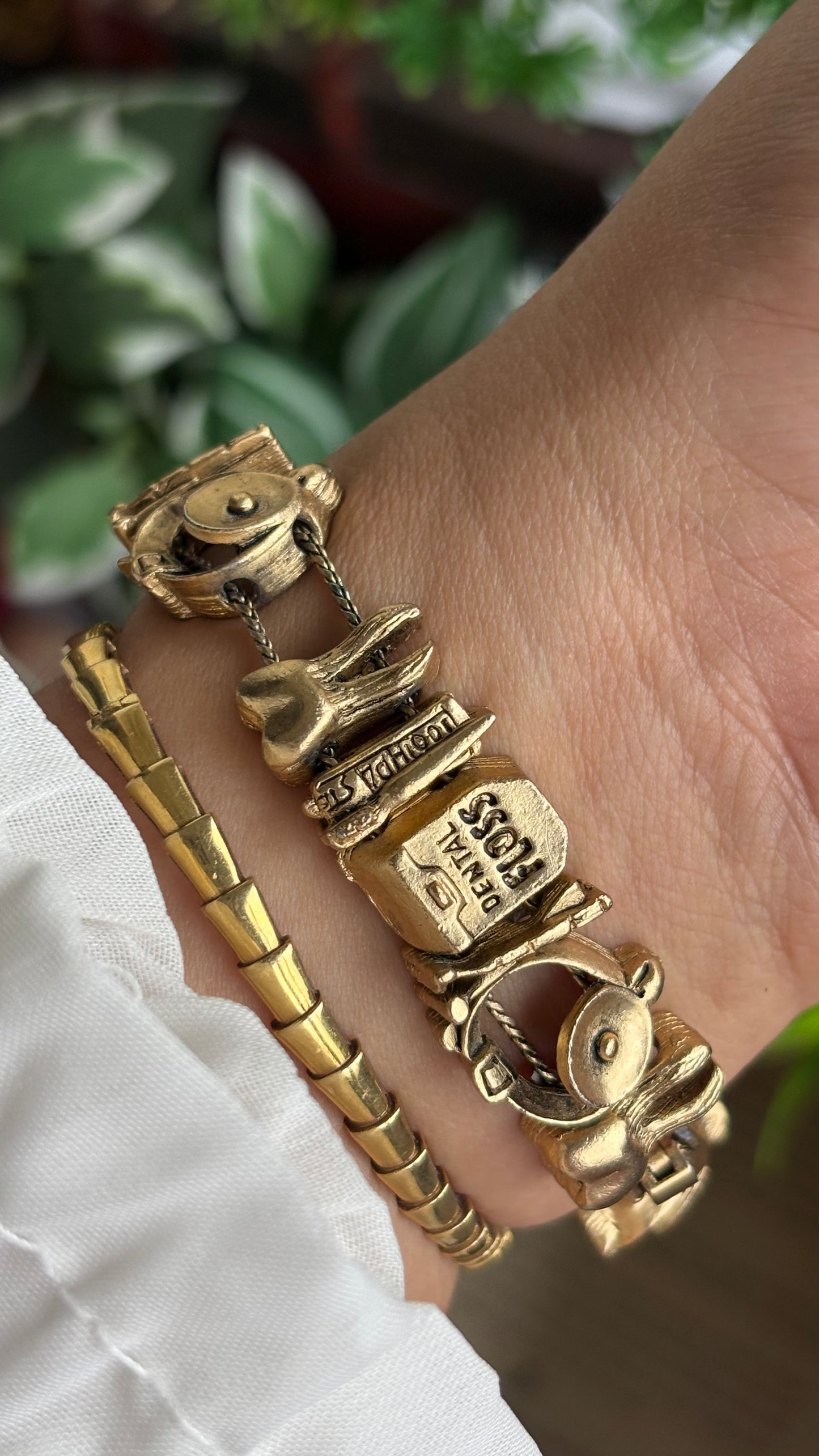 Vintage Collezio Doctor of Dentistry Charm Watch in Gold Tone