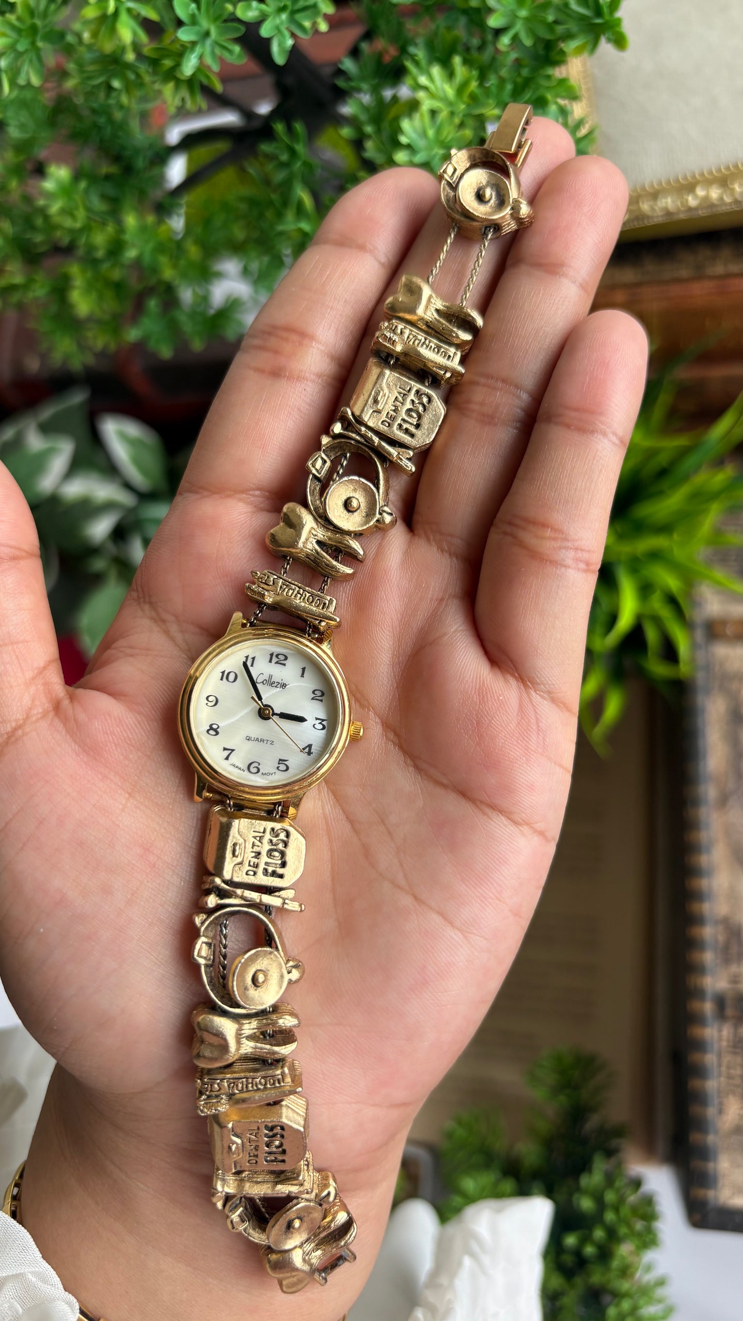 Vintage Collezio Doctor of Dentistry Charm Watch in Gold Tone