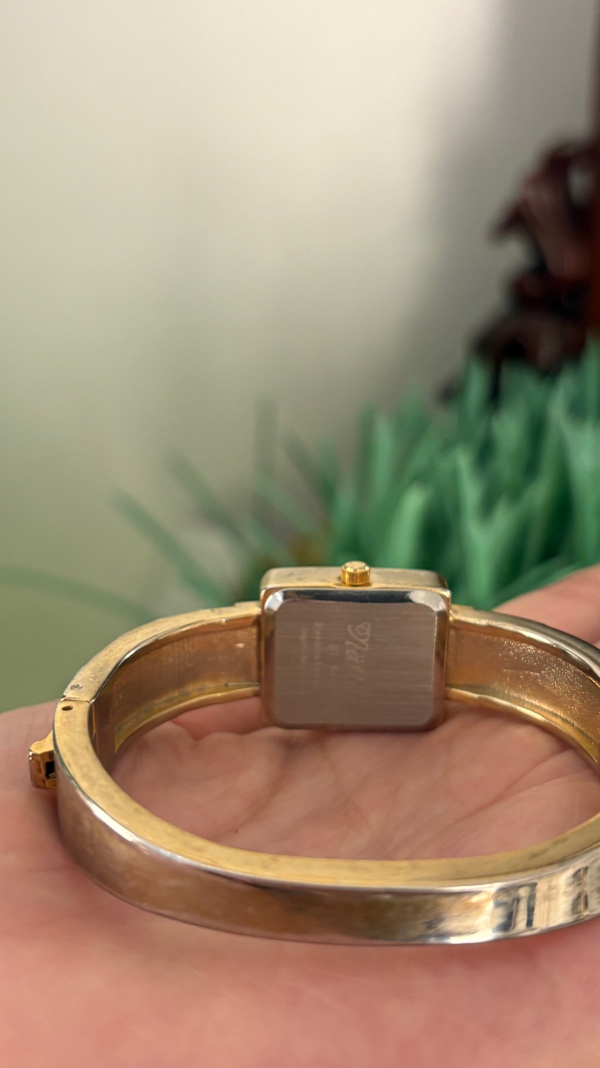 Vintage Nattito Bejeweled Bangle Watch in Gold Tone Quartz