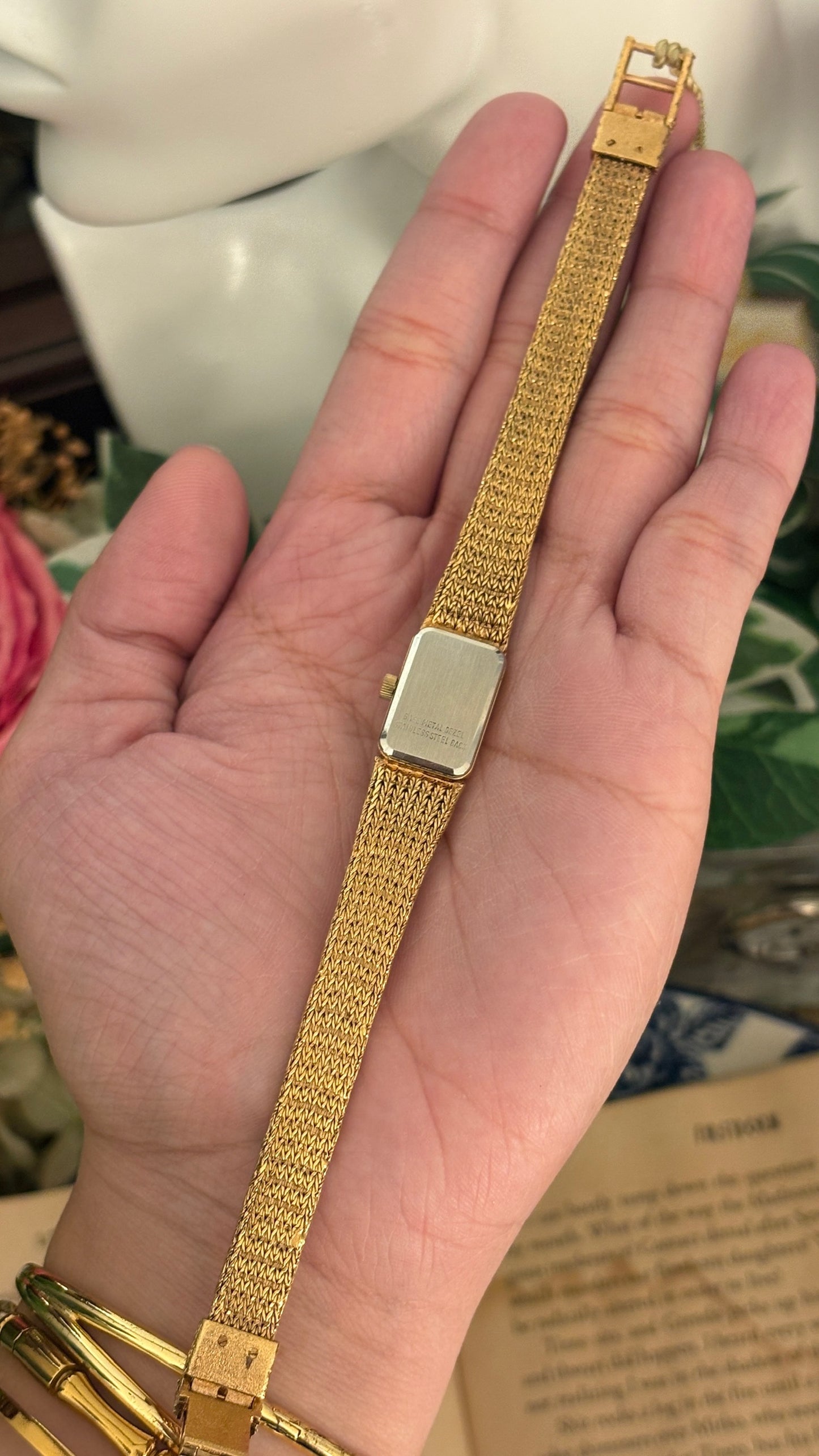 Extremely Rare Vintage Longines Swiss Slim Tank Diamond Accent Dress Watch in Gold Tone with Tag (Brand New Old Stock)