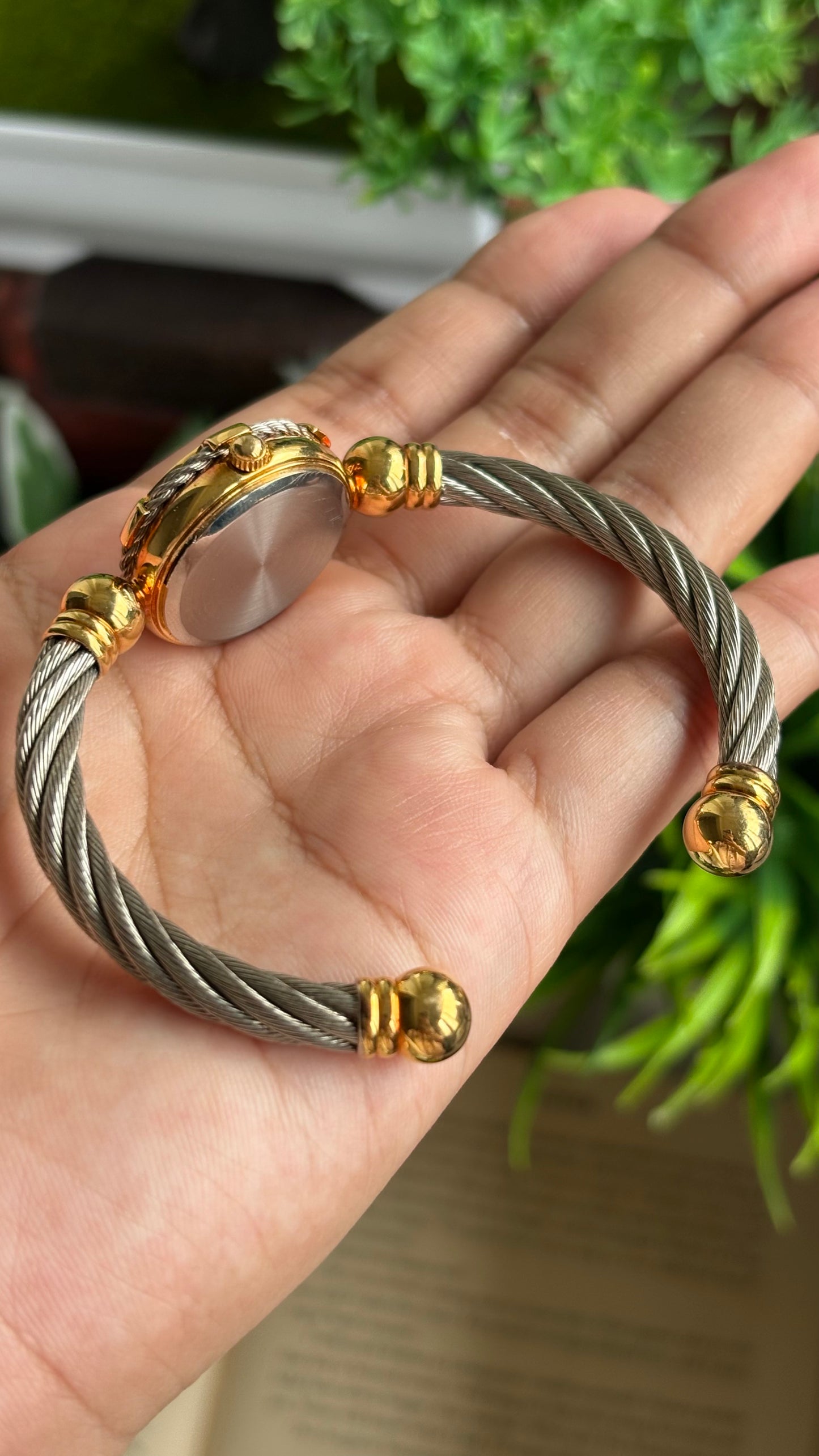 Vintage Louie Phillipe Watch in Two-Tone Charriol Style Bangle