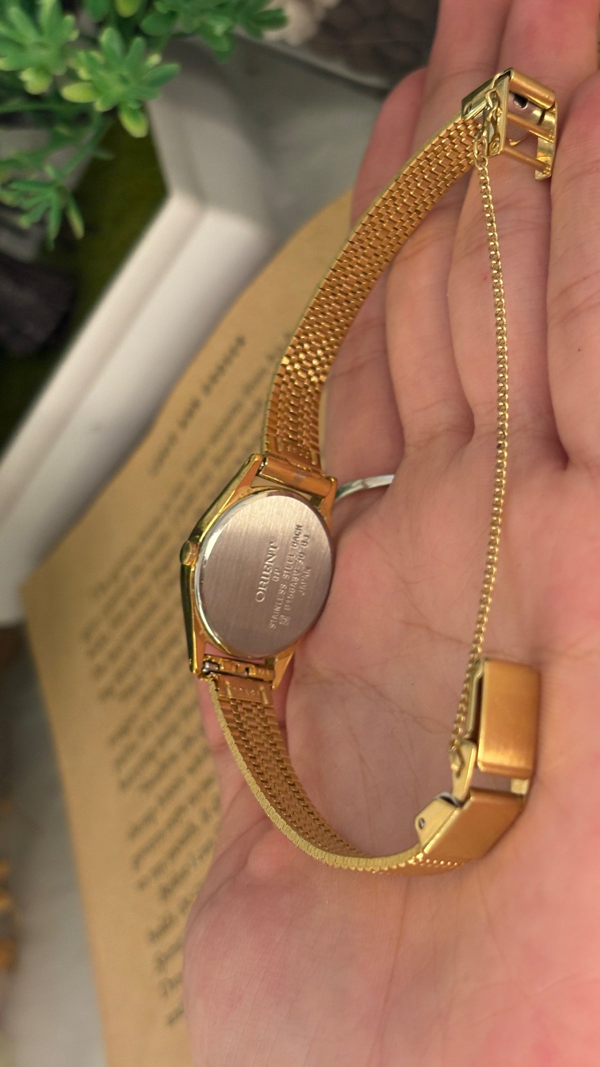 Rare Vintage Orient Seiko Oval Dial Watch in Gold Tone Quartz