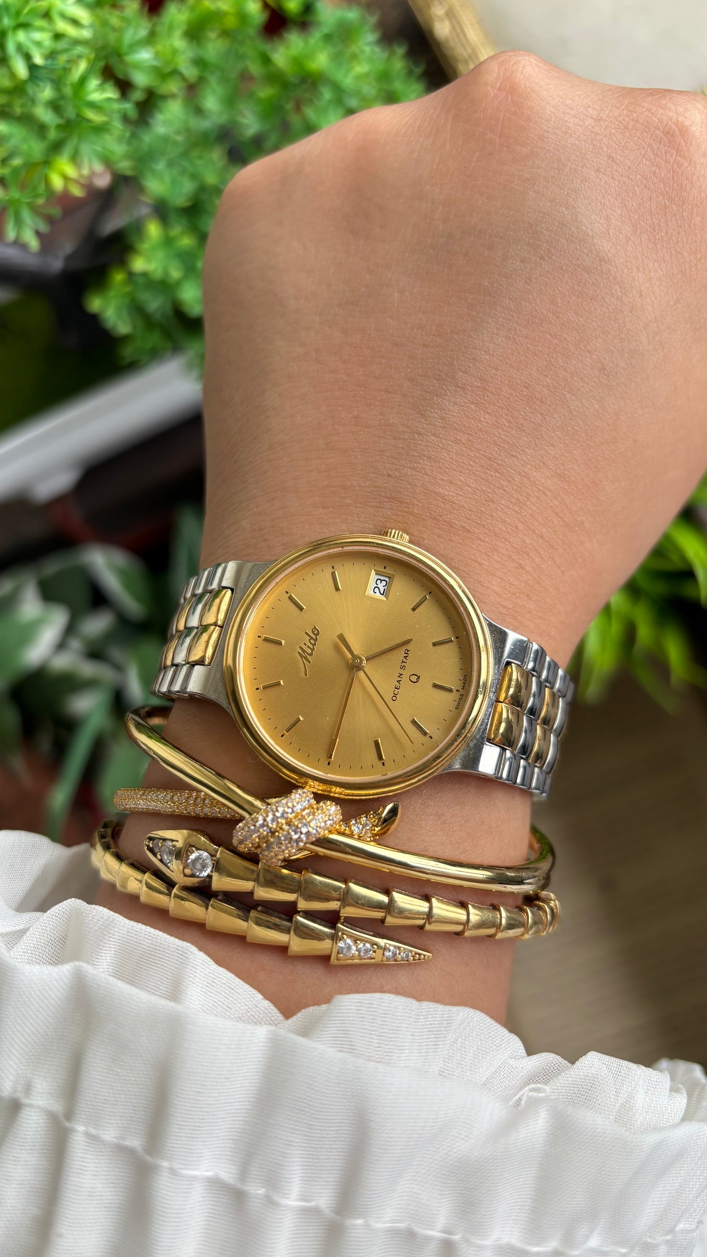 Vintage Mido Ocean Star Swiss Watch in Two-Tone