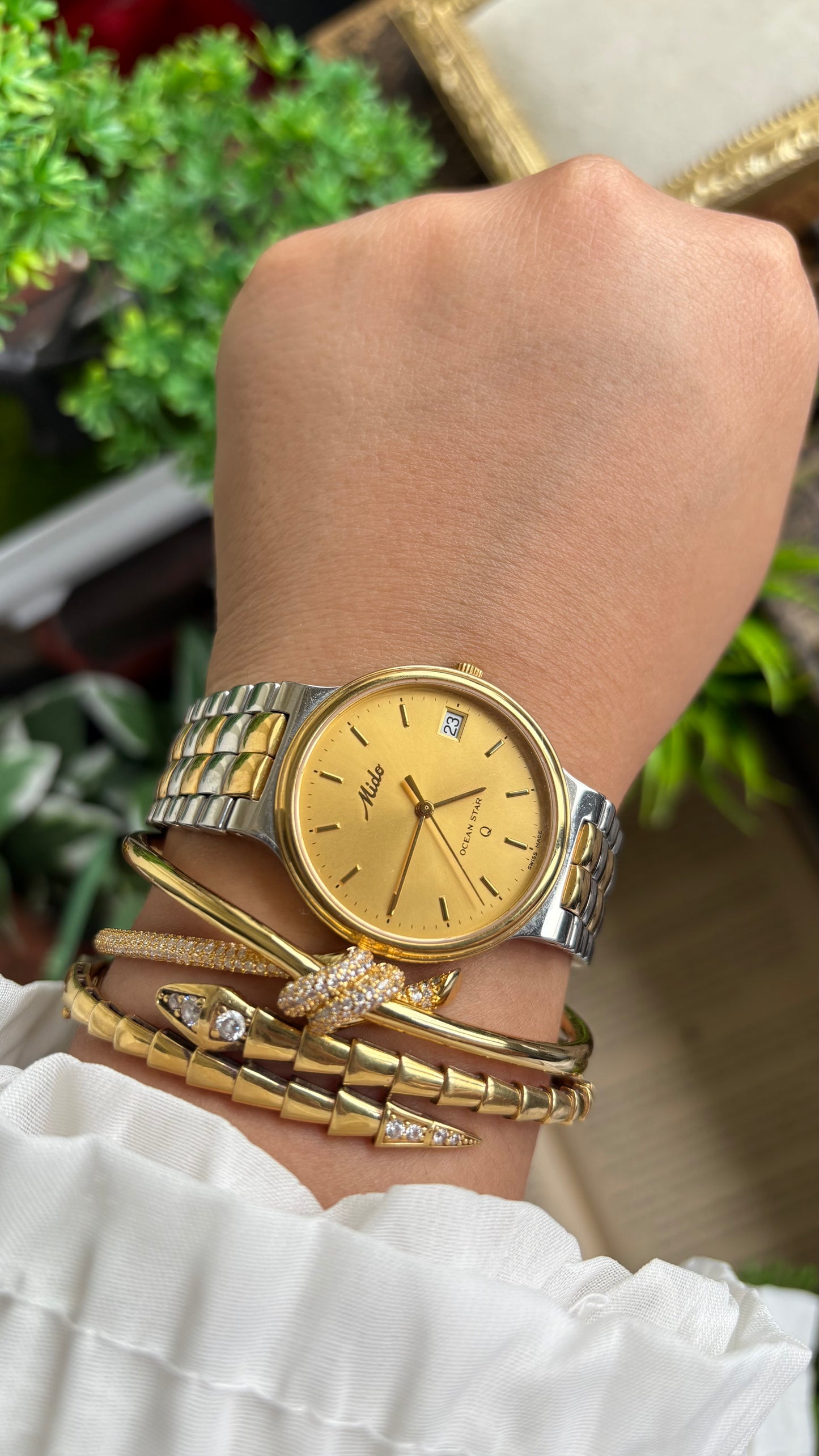 Vintage Mido Ocean Star Swiss Watch in Two-Tone