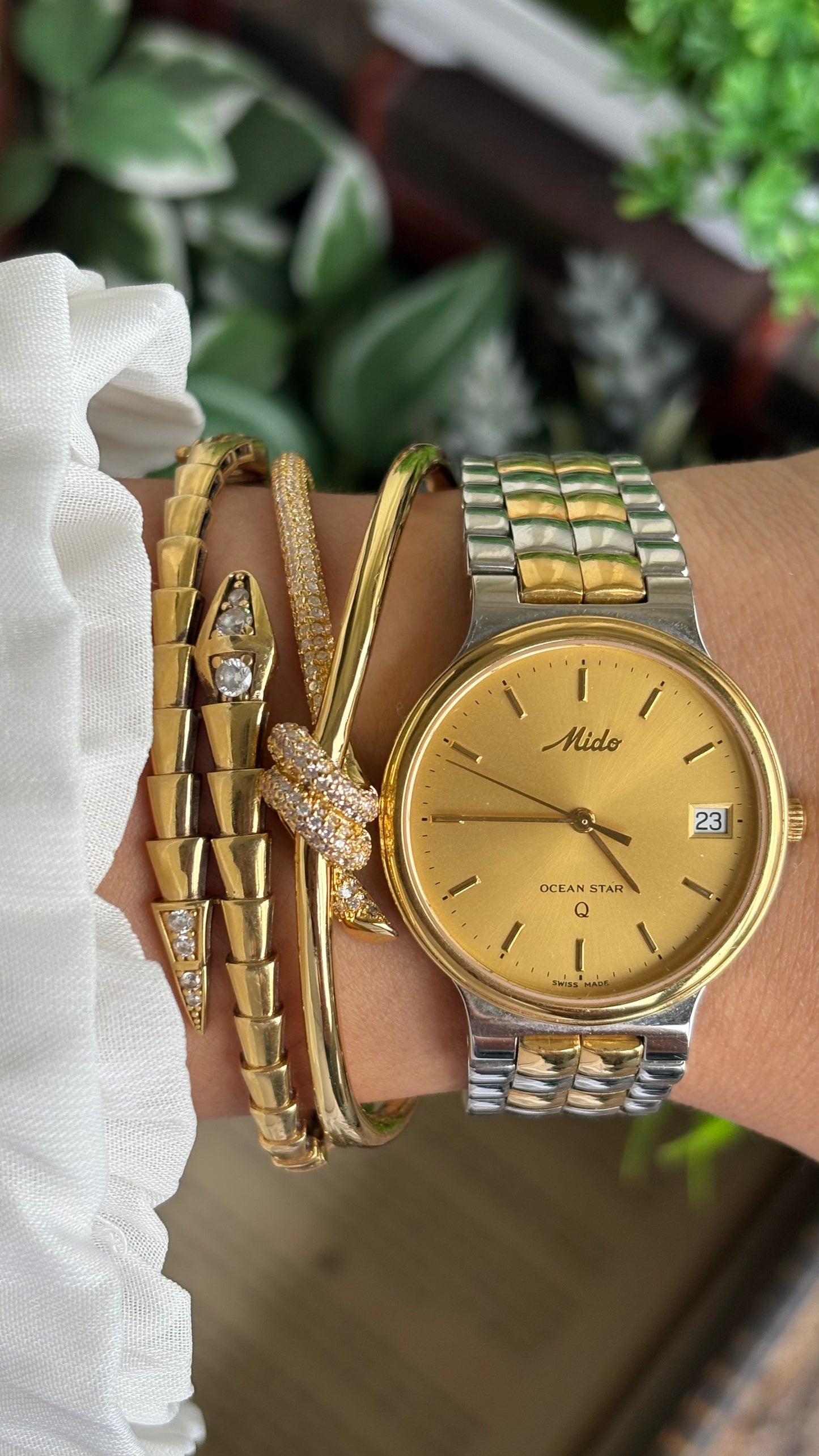 Vintage Mido Ocean Star Swiss Watch in Two-Tone
