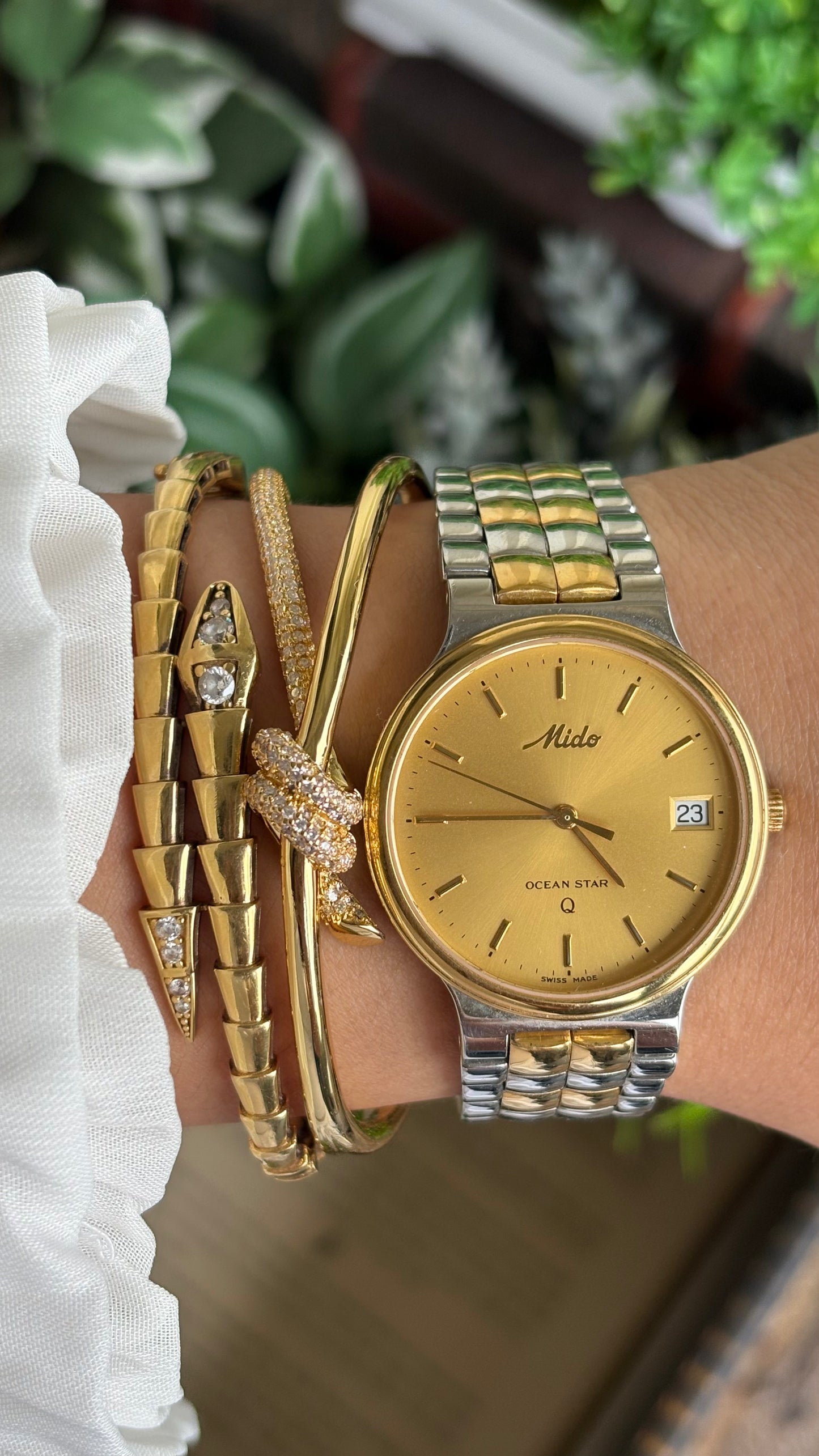 Vintage Mido Ocean Star Swiss Watch in Two-Tone