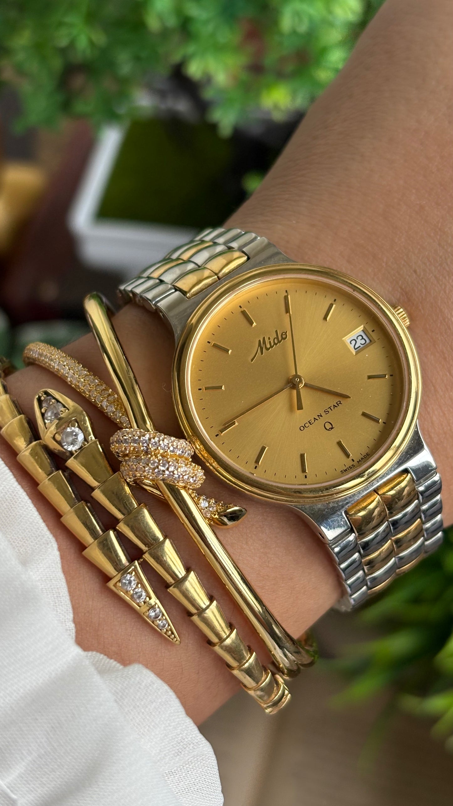 Vintage Mido Ocean Star Swiss Watch in Two-Tone
