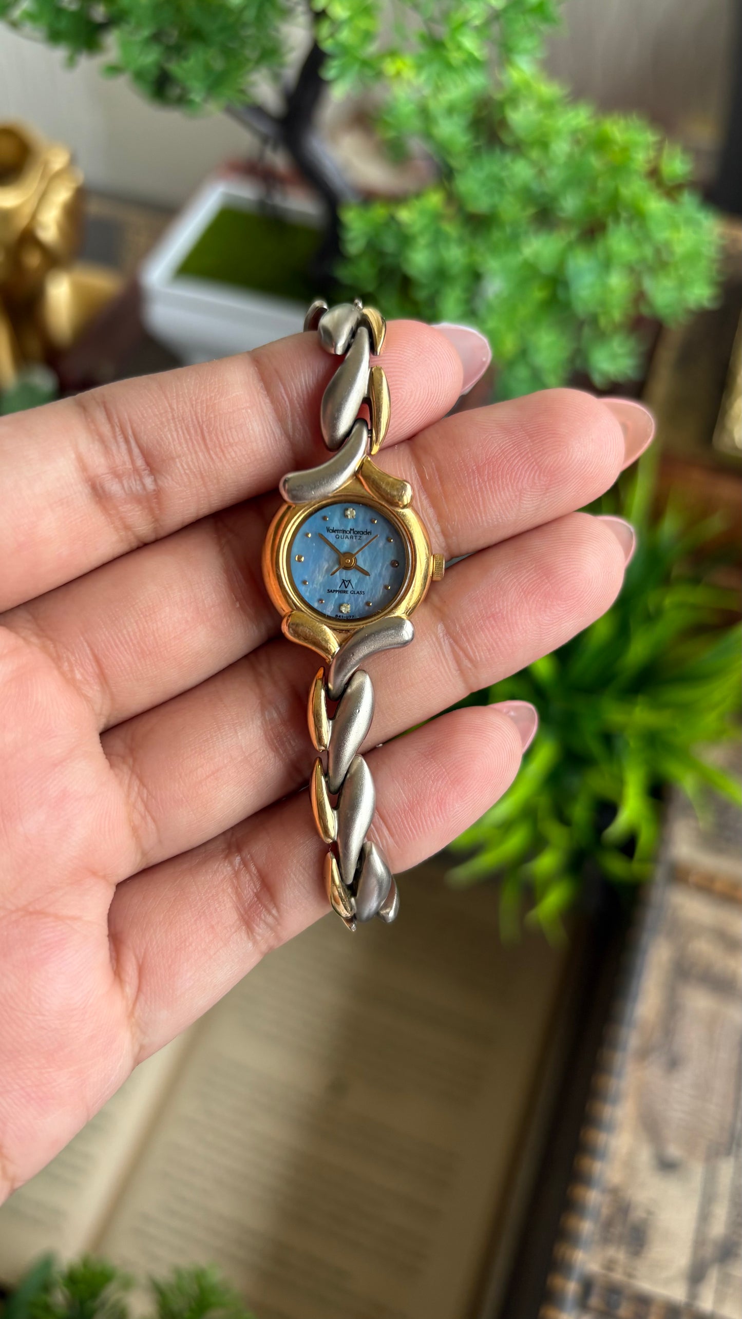Vintage Valentino Moradei Watch in Two-Tone Sapphire Glass