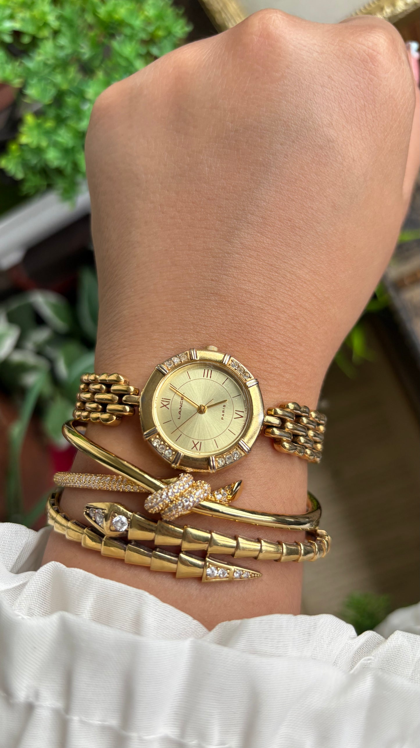 Vintage Lancel Paris Watch in Gold Tone Sleek Design