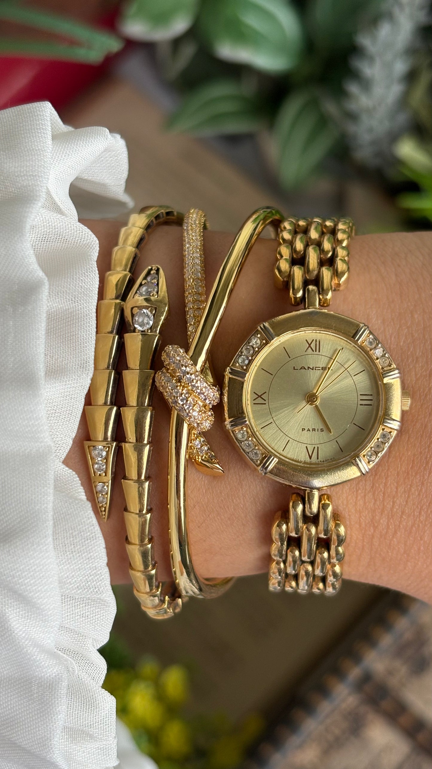 Vintage Lancel Paris Watch in Gold Tone Sleek Design