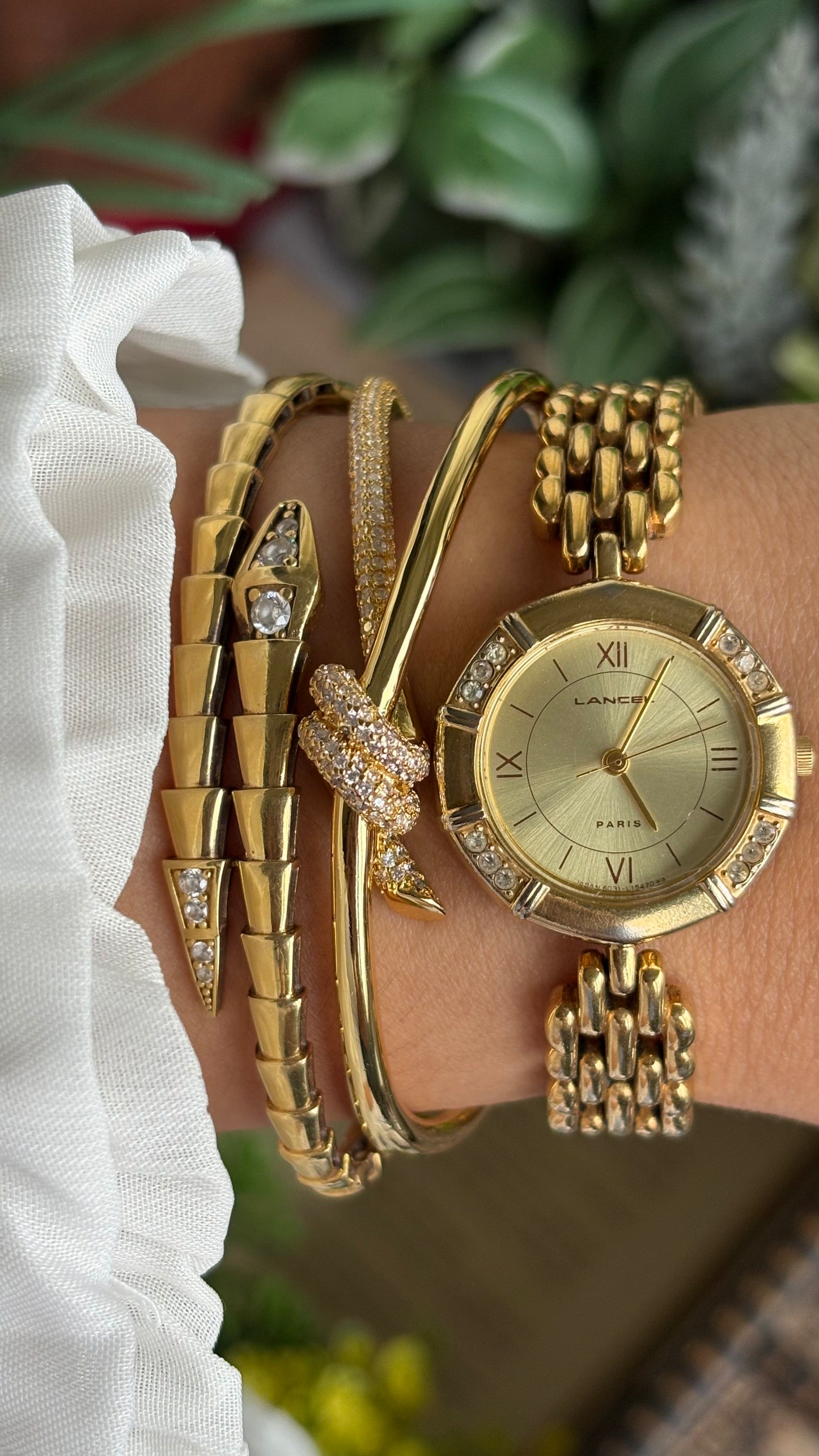 Vintage Lancel Paris Watch in Gold Tone Sleek Design