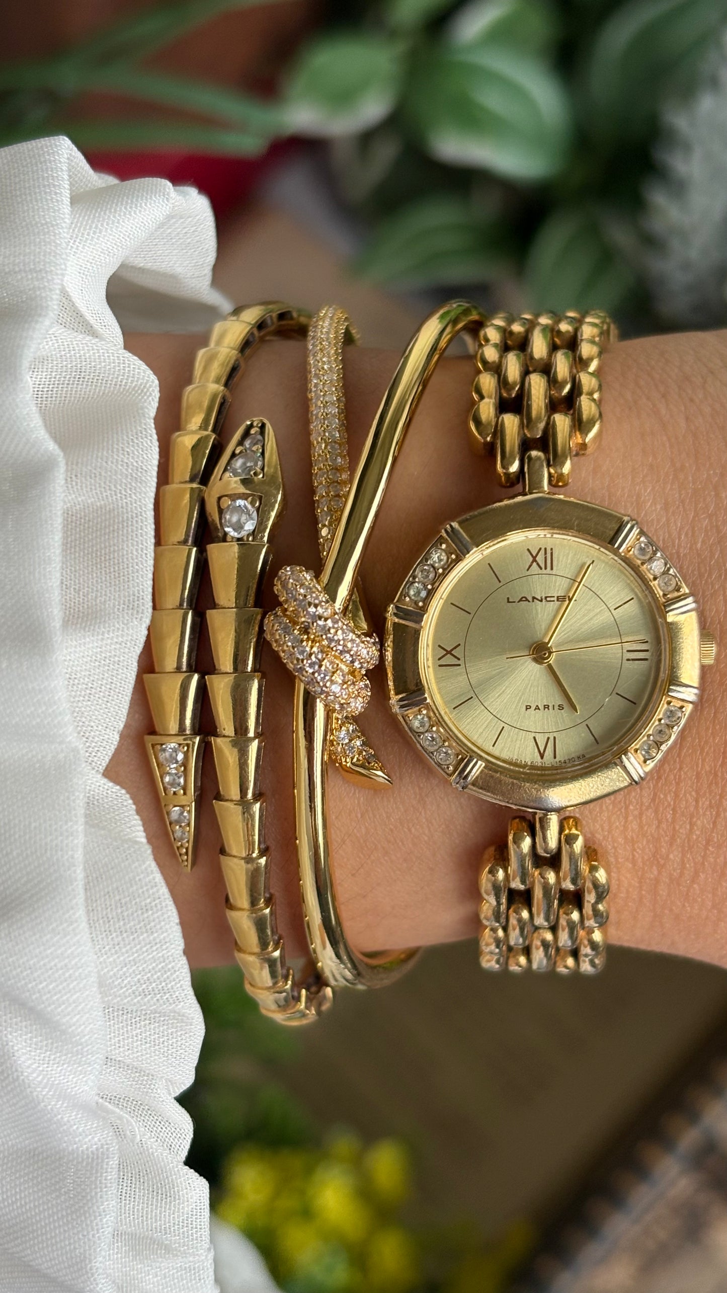 Vintage Lancel Paris Watch in Gold Tone Sleek Design