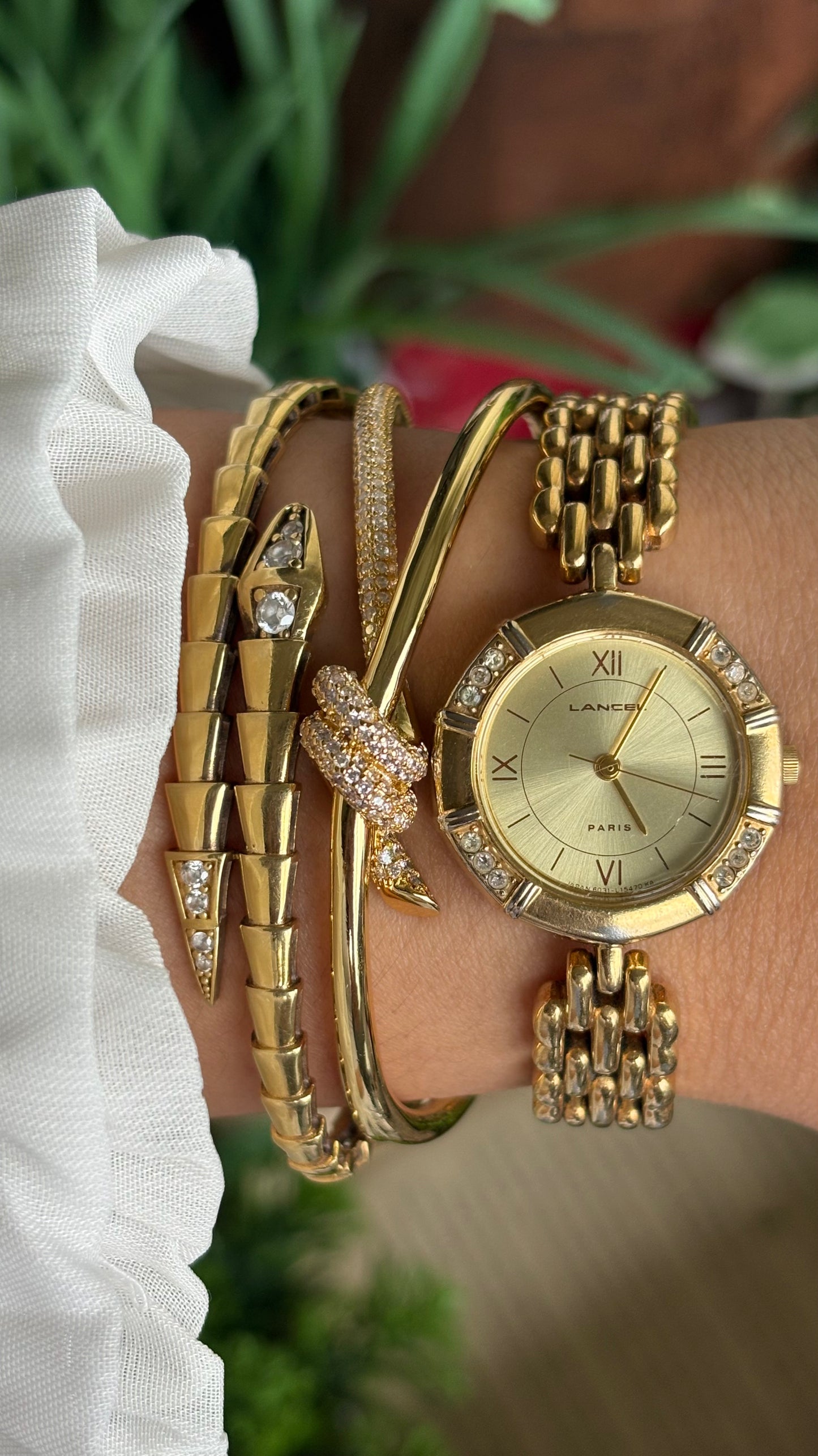Vintage Lancel Paris Watch in Gold Tone Sleek Design