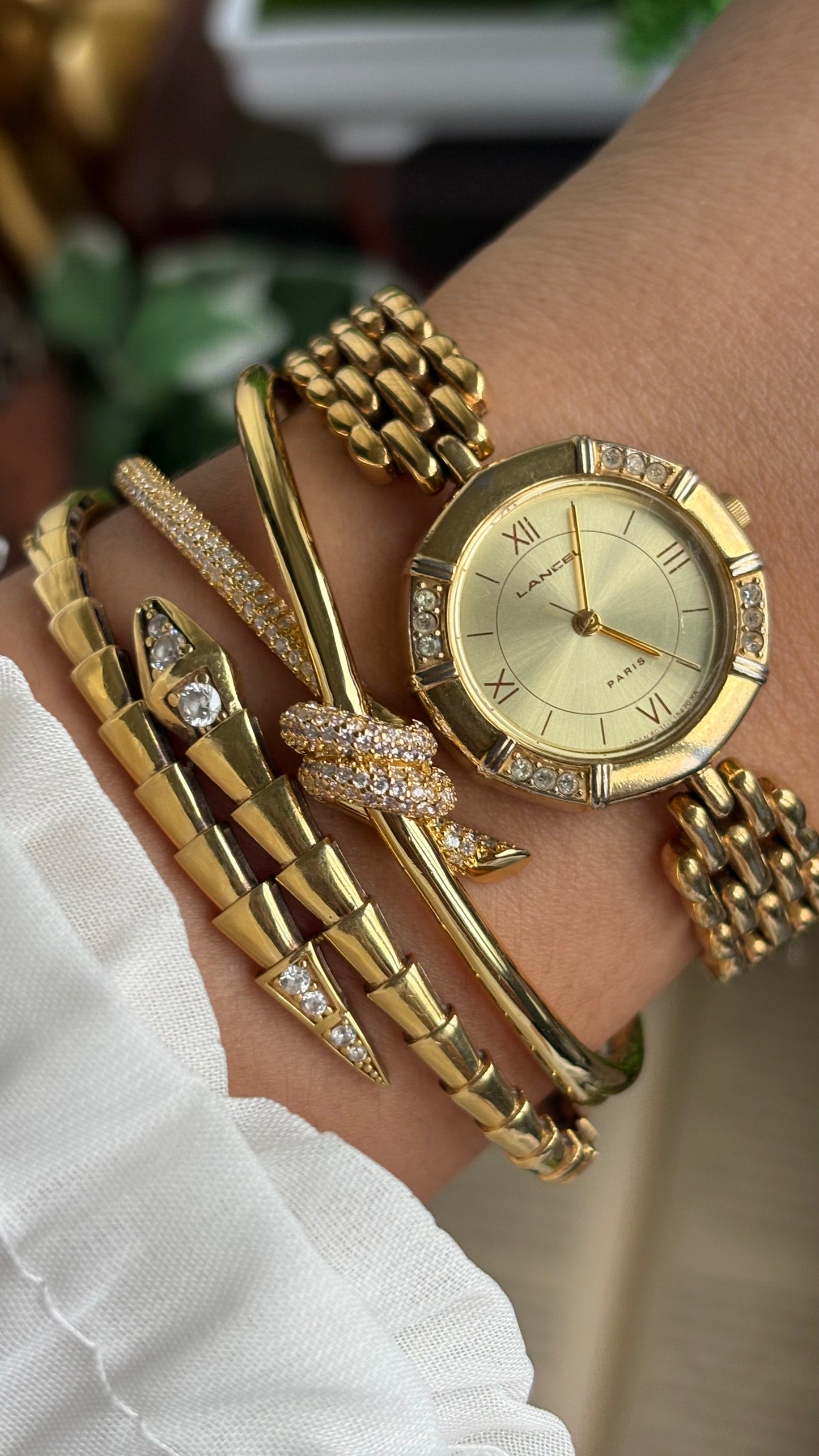 Vintage Lancel Paris Watch in Gold Tone Sleek Design