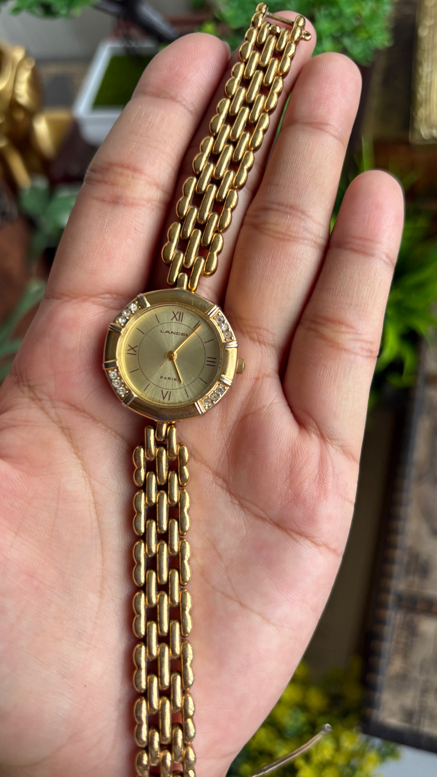 Vintage Lancel Paris Watch in Gold Tone Sleek Design