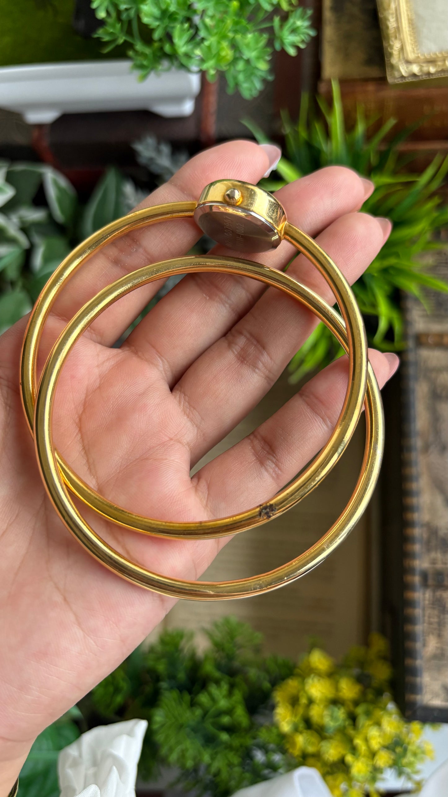 Vintage Bangle Layered Watch in Gold Tone