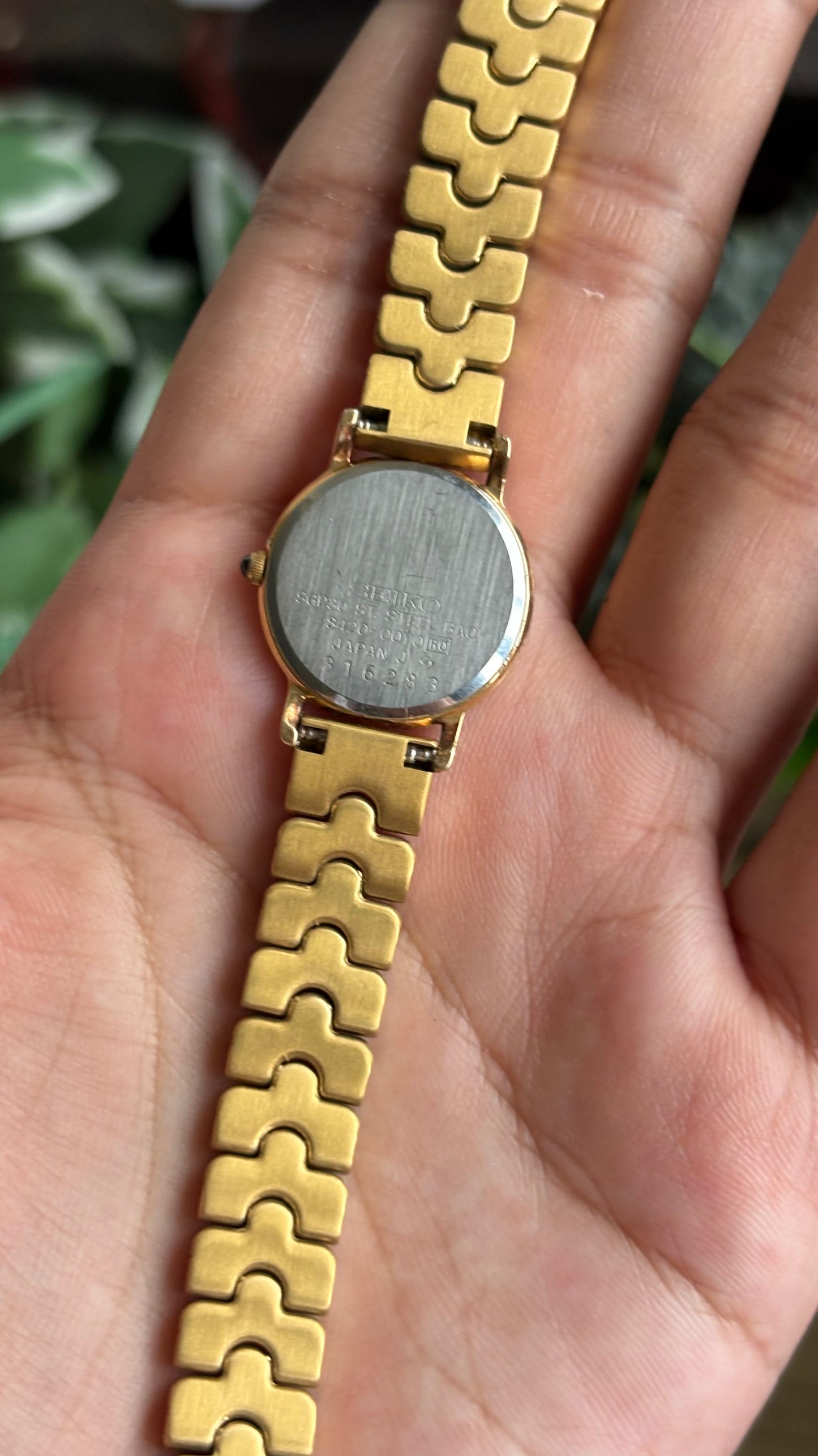 Vintage Dainty Seiko Exceline Watch in Gold Tone Rare Dial