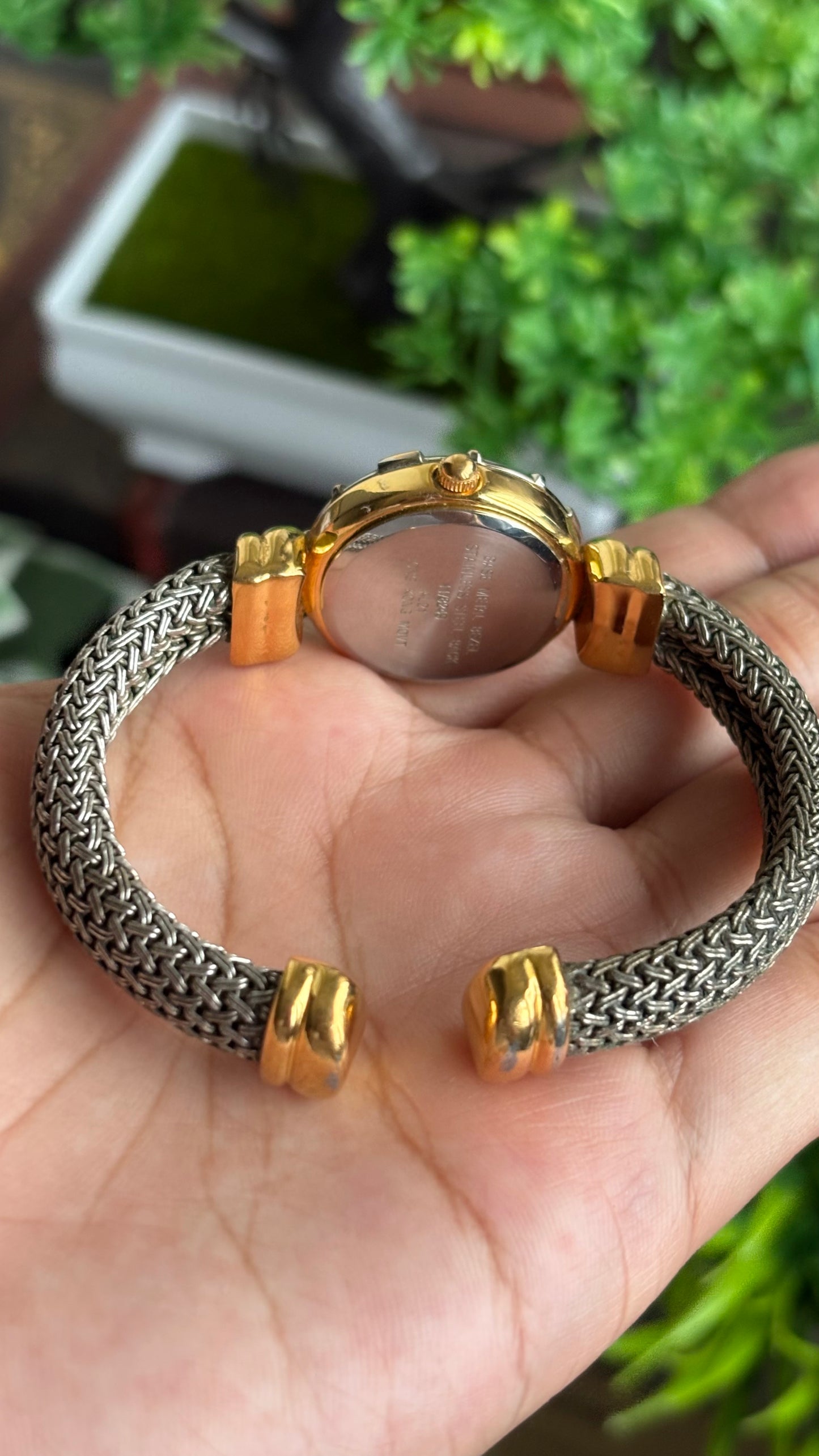 Extremely Rare Vintage Anne Klein Watch in Two-Tone Charriol Style Bangle Roman Dial