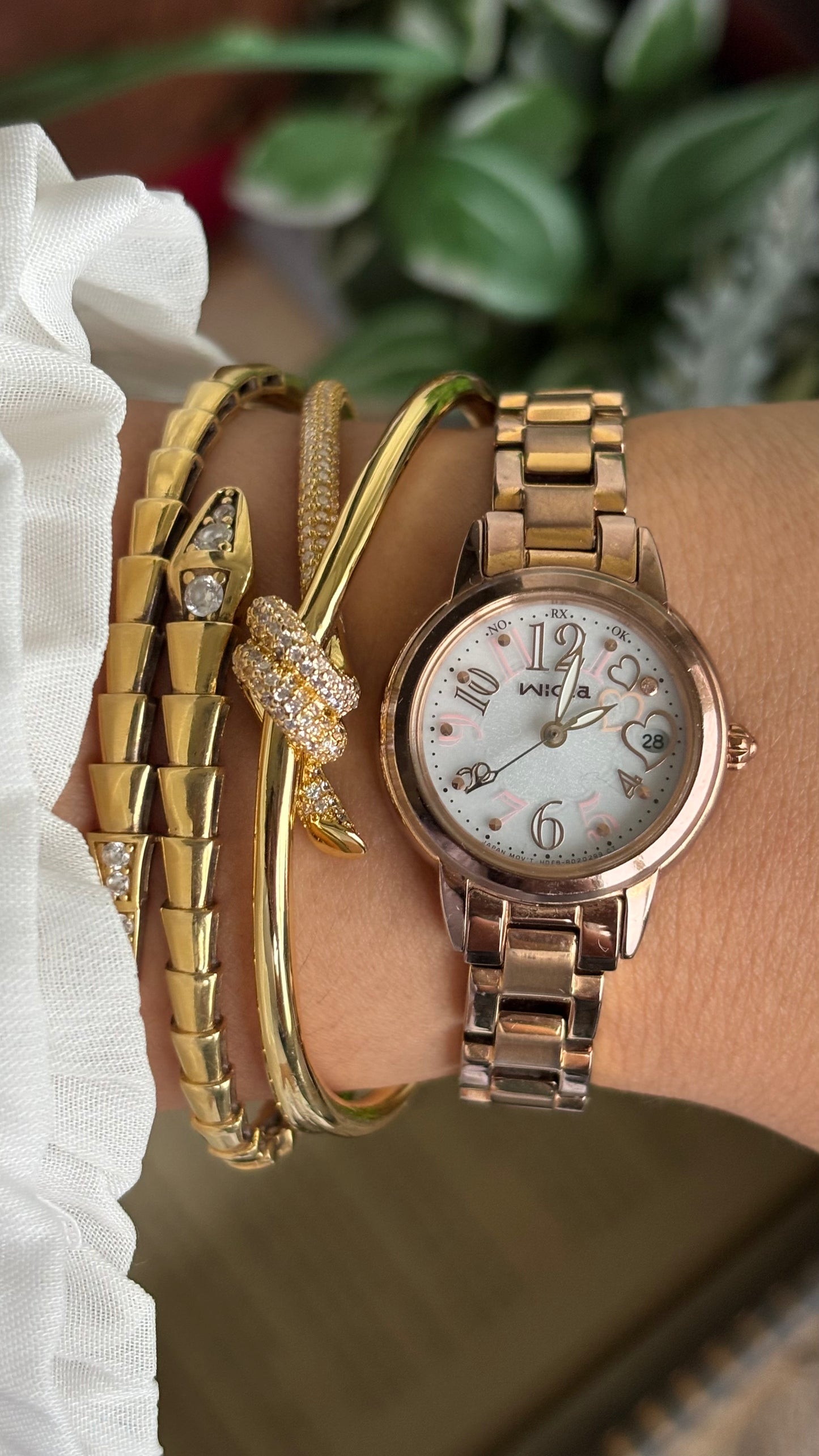 Vintage Wicca Citizen Solar Watch in Rose Gold Tone