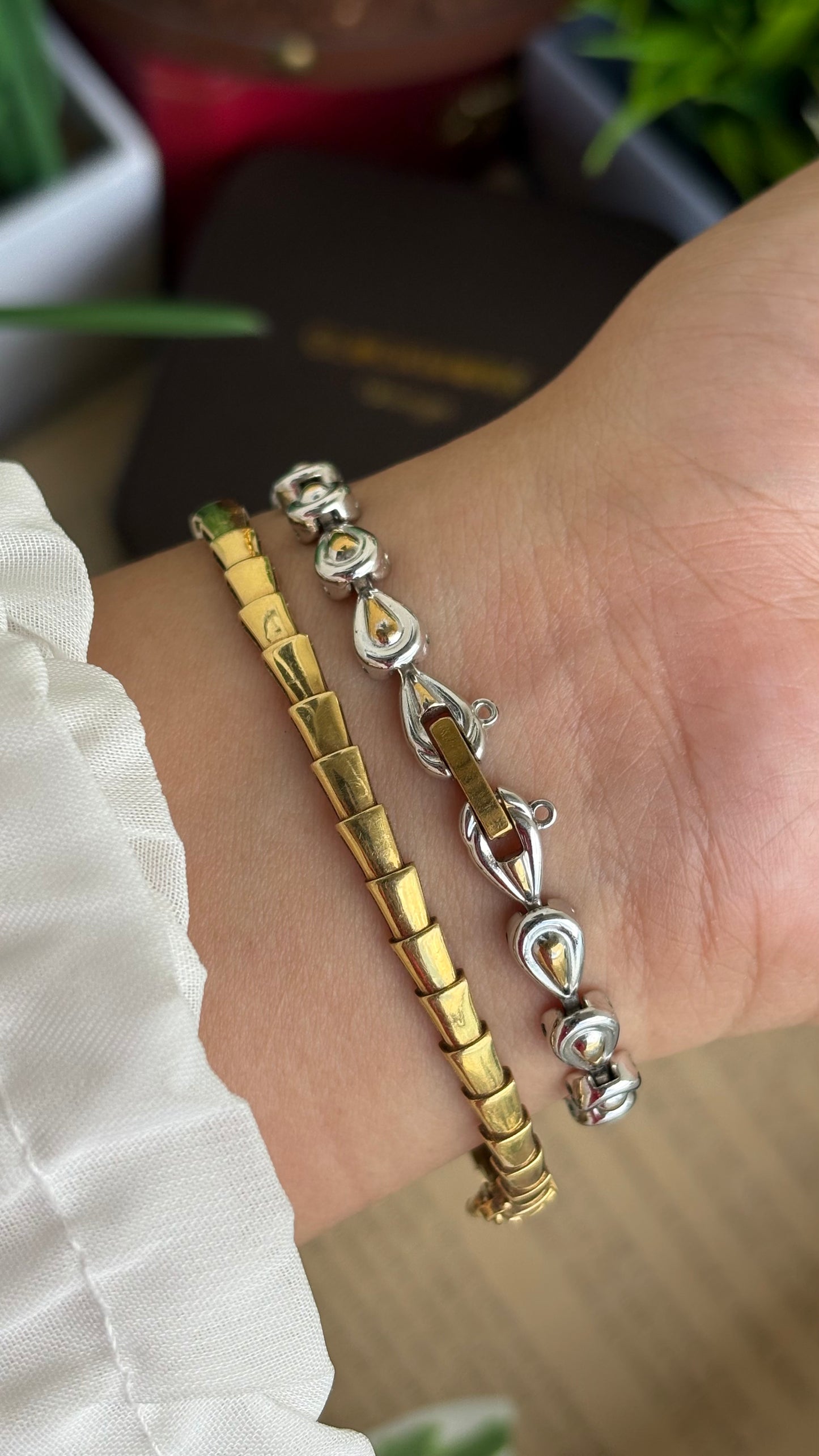 Extremely Rare and Dainty Vintage Seiko Watch in Two-Tone Teardrop Bracelet