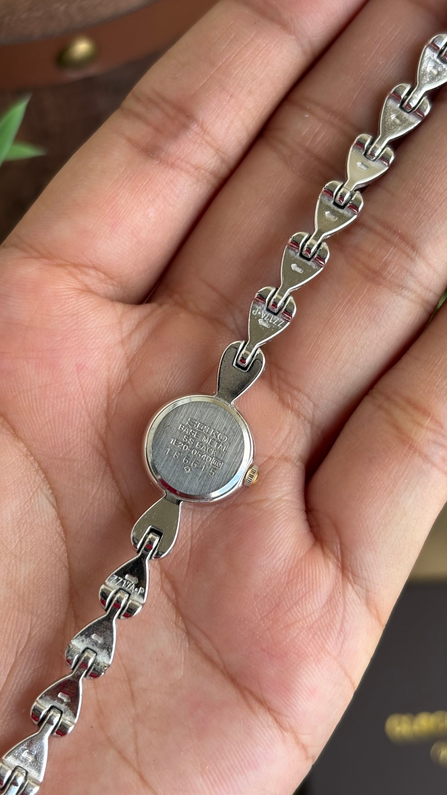 Extremely Rare and Dainty Vintage Seiko Watch in Two-Tone Teardrop Bracelet