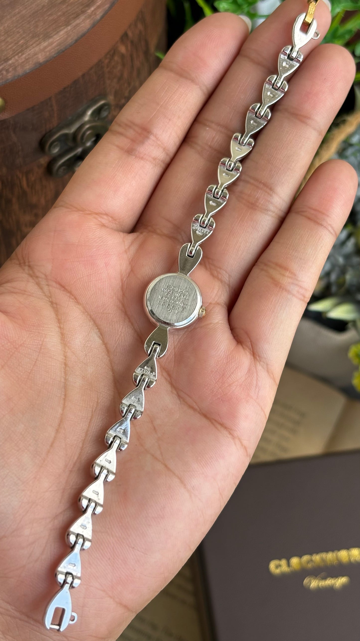 Extremely Rare and Dainty Vintage Seiko Watch in Two-Tone Teardrop Bracelet