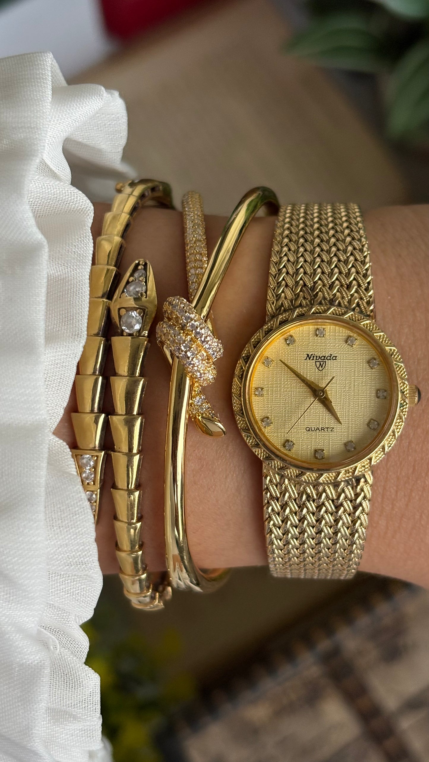 Vintage Nivada Watch in Gold Tone