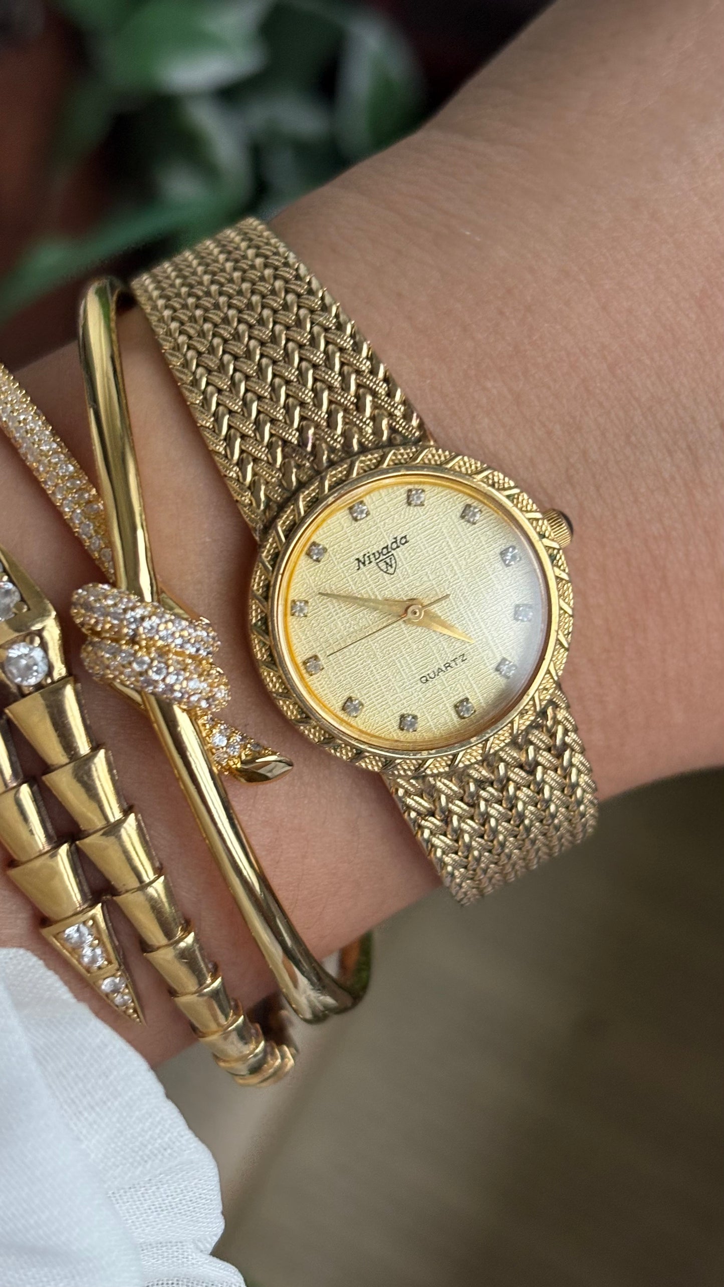 Vintage Nivada Watch in Gold Tone