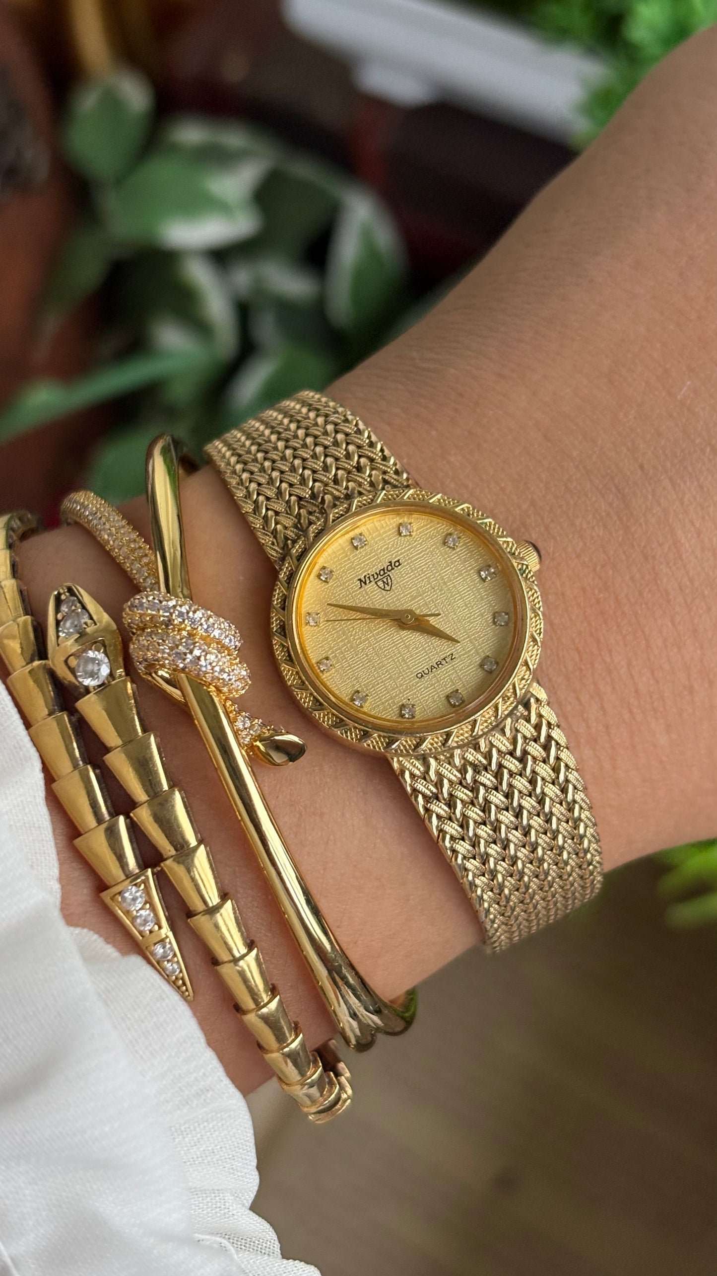 Vintage Nivada Watch in Gold Tone