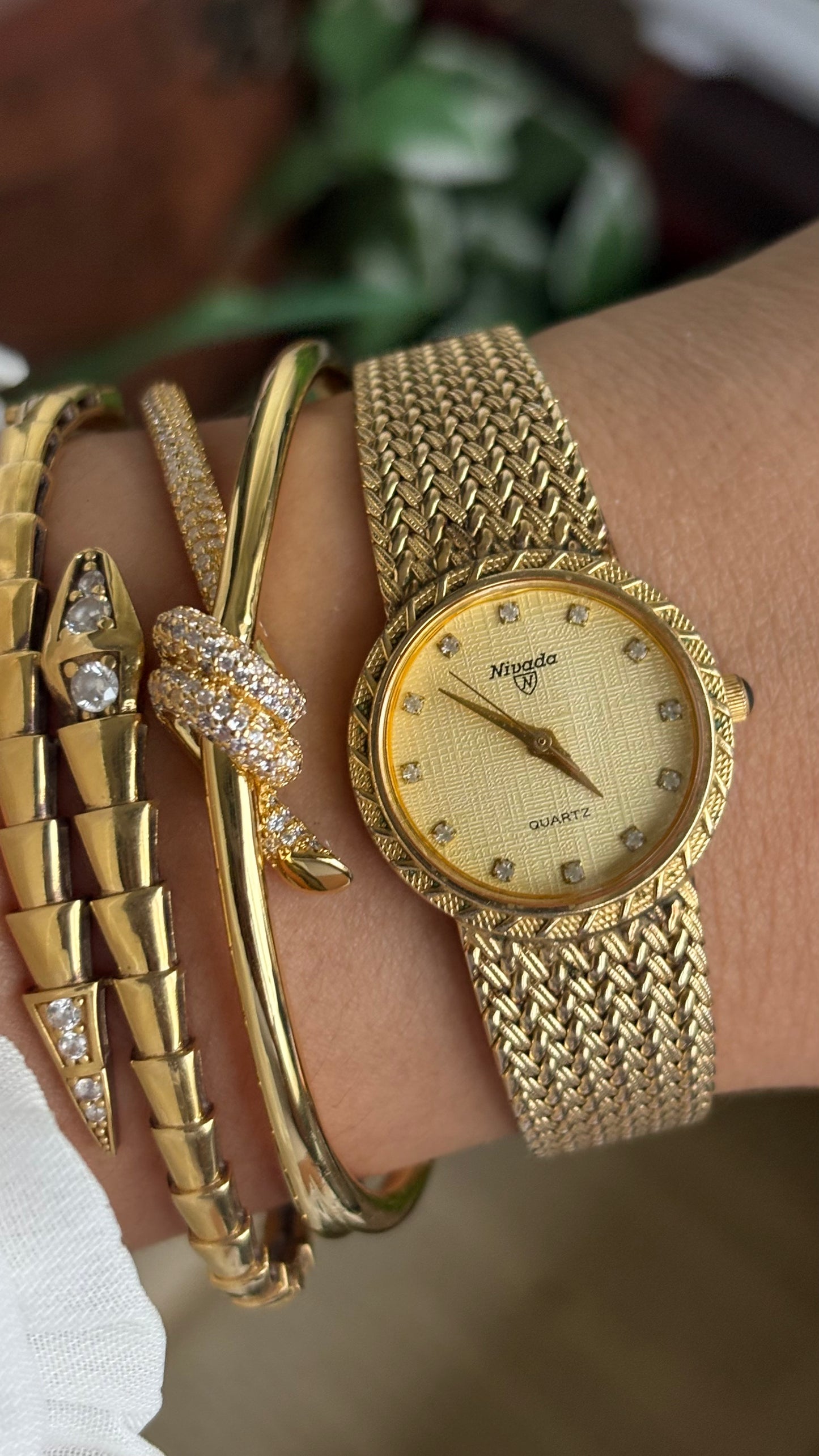 Vintage Nivada Watch in Gold Tone