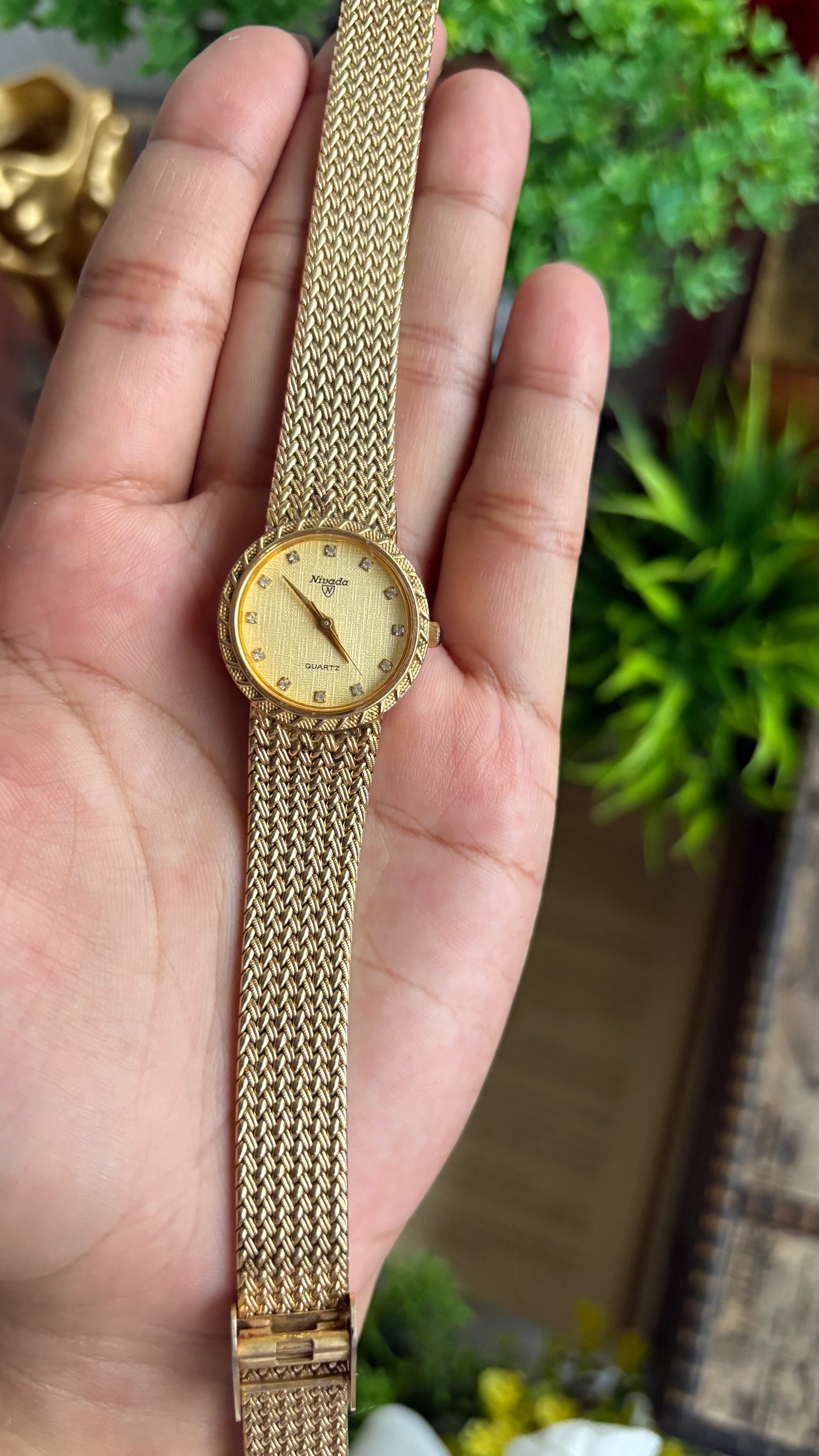 Vintage Nivada Watch in Gold Tone