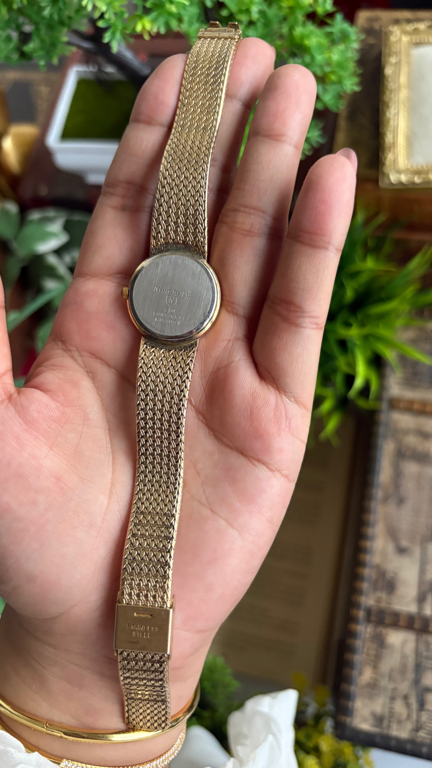 Vintage Nivada Watch in Gold Tone