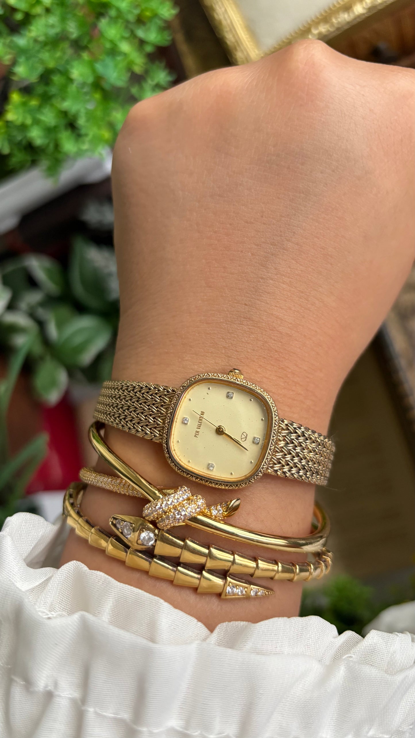 Vintage Valentino Watch in Gold Tone