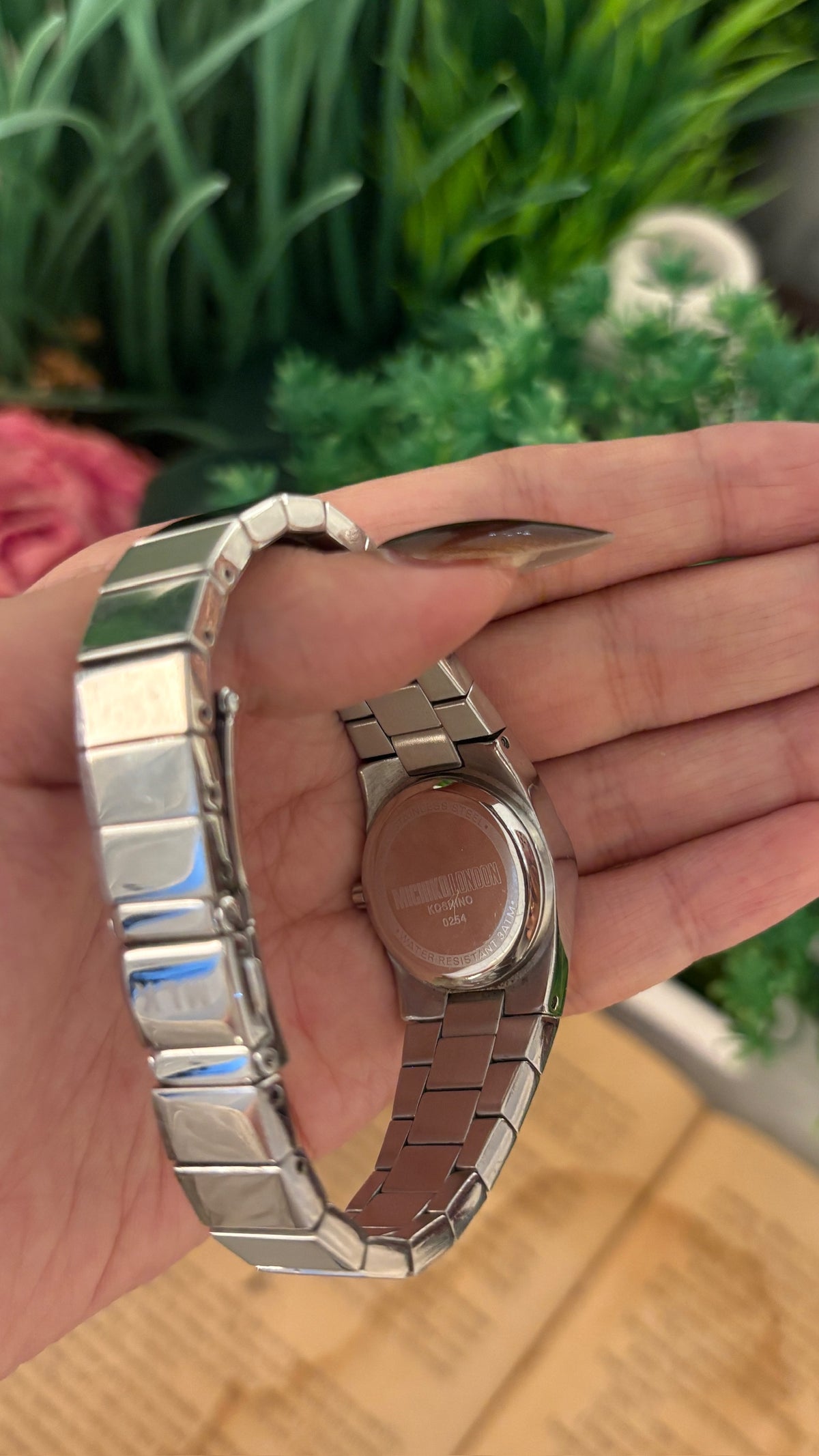 Rare Vintage Michiko Koshino London Semi-Bangle Watch in Silver Tone Quartz