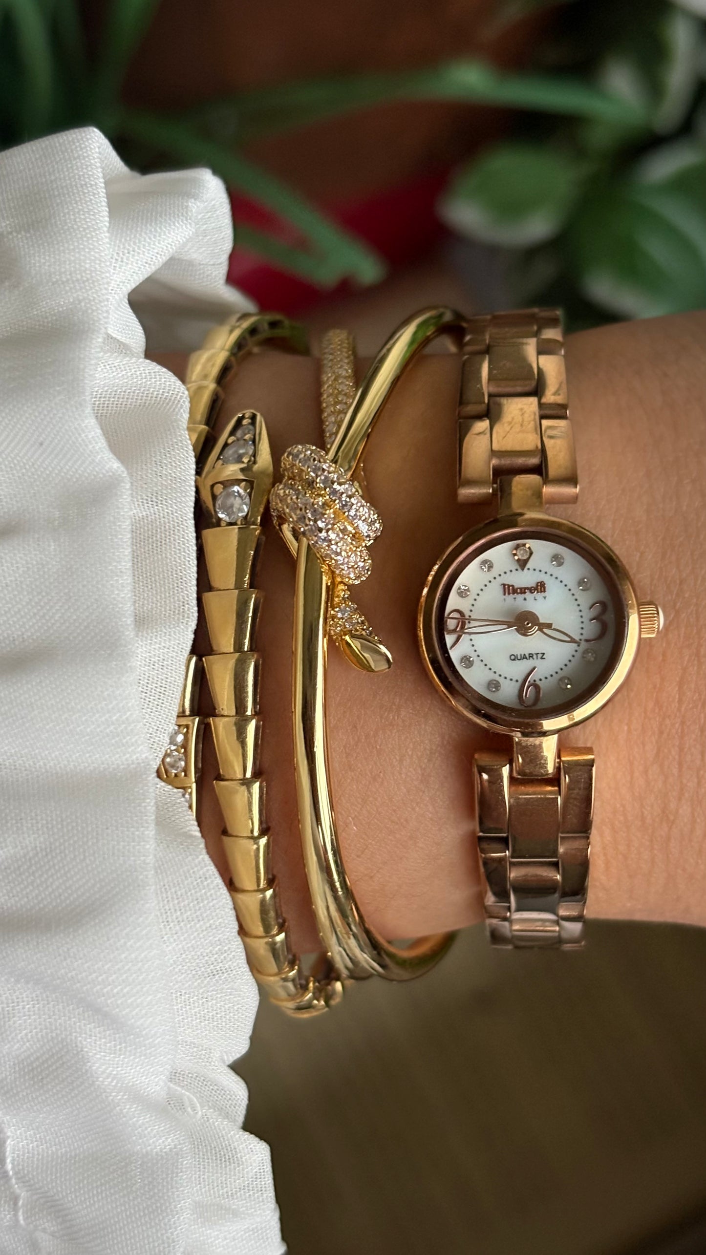 Vintage Marelli Italy Watch in Rose Gold Tone