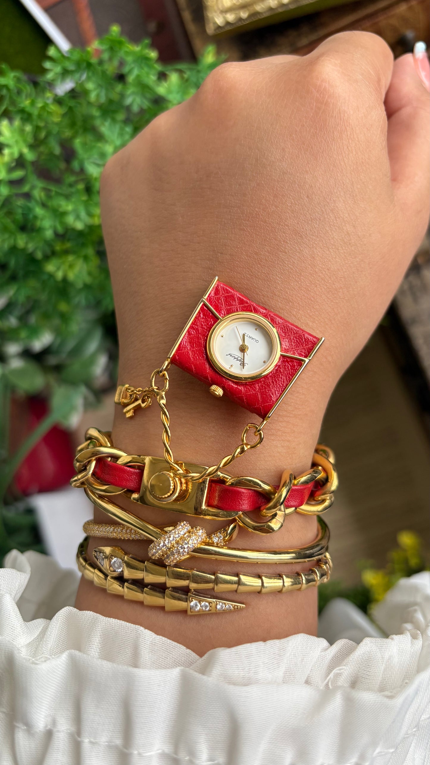 Extremely Rare Beautiful Vintage Bag Charm Watch in Gold Tone Hermes Style
